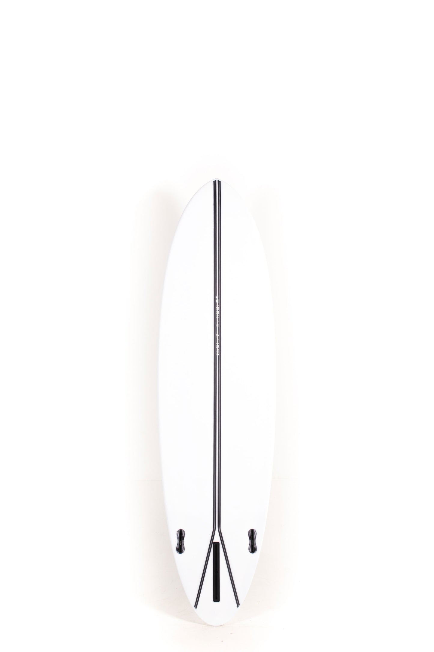 White Channel Islands CI MID surfboard with black carbon strip in the middle size 6'8" at Pukas Surf Shop - 2