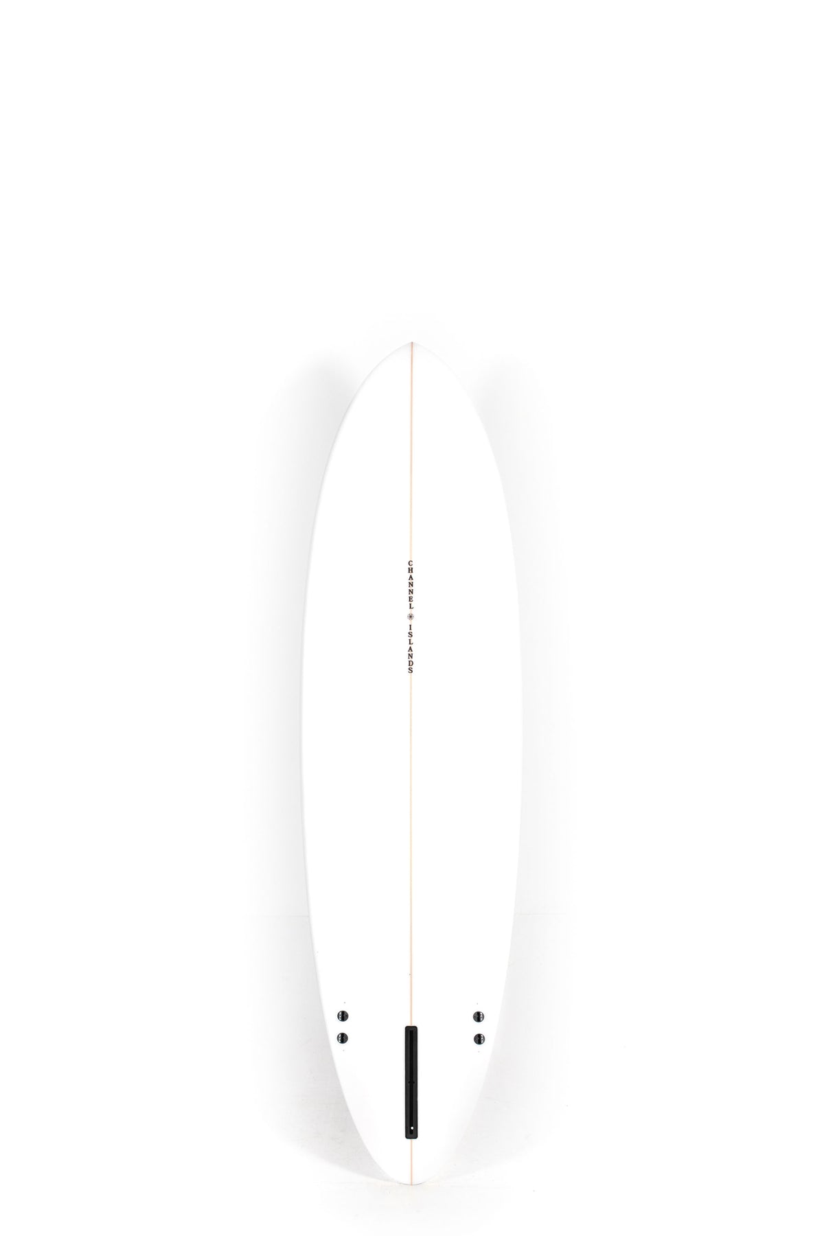 White Channel Islands Surfboard CI MID size 6'8" on a white background by Pukas Surf shop - 2