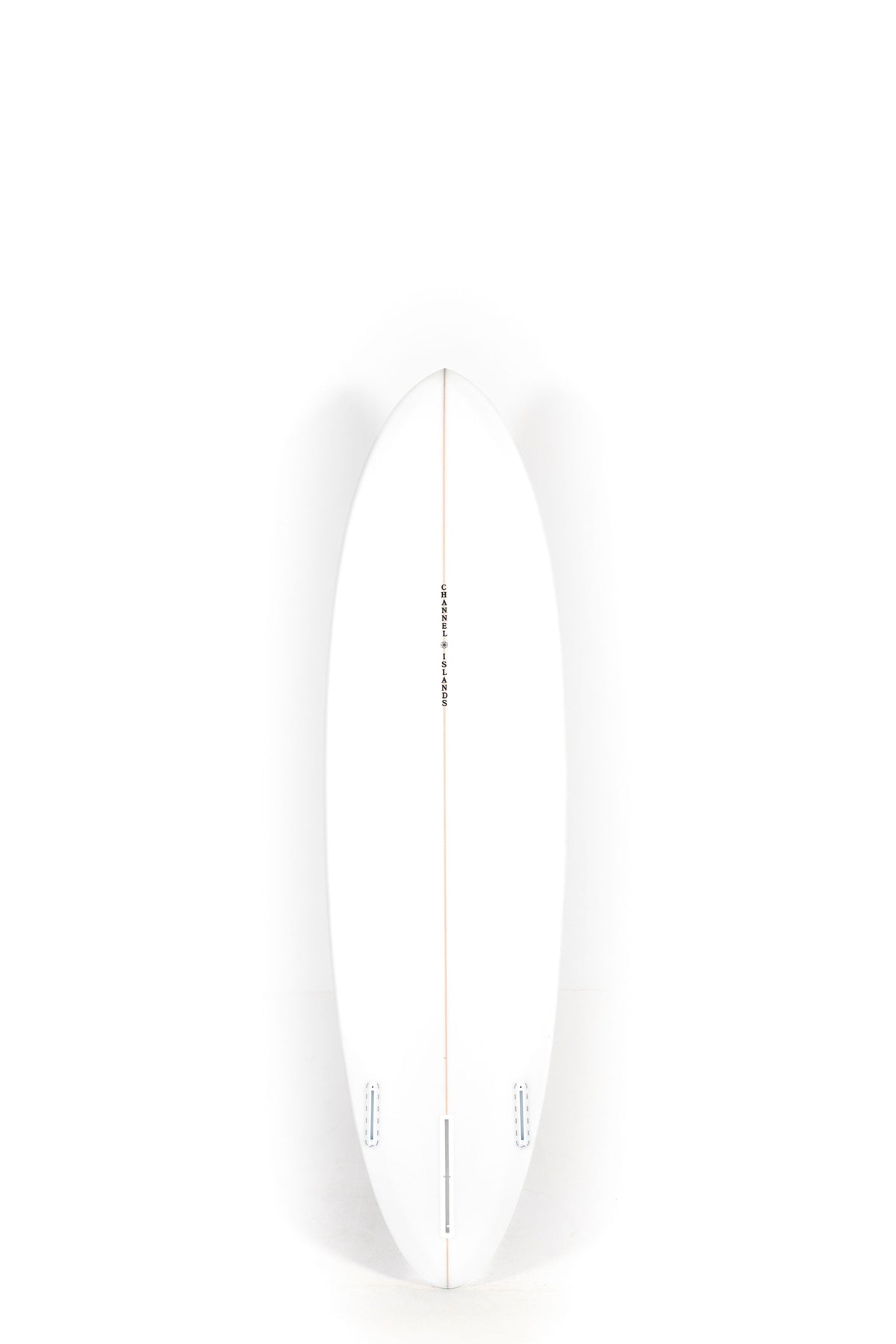 White Channel Islands surfboard CI MID size 6'8" on a white background by Pukas Surf shop - 2