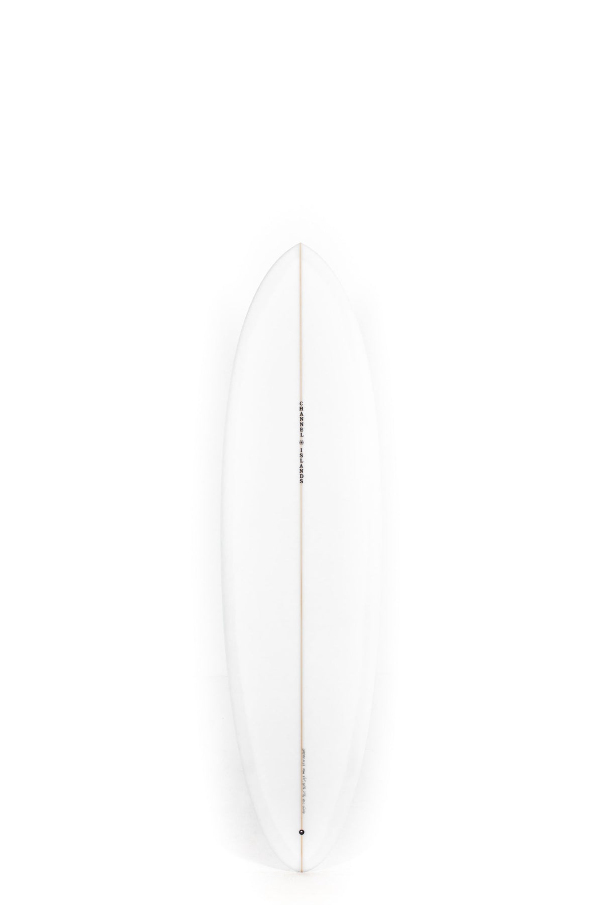White Channel Islands Surfboard CI Mid size 6'9" on a white background by Pukas surf shop
