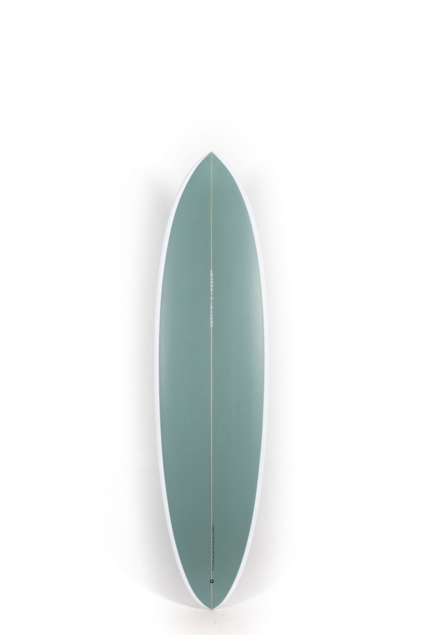 Green Channel Islands CI MID Surfboard with white rails in size 7'0" at Pukas Surf Shop