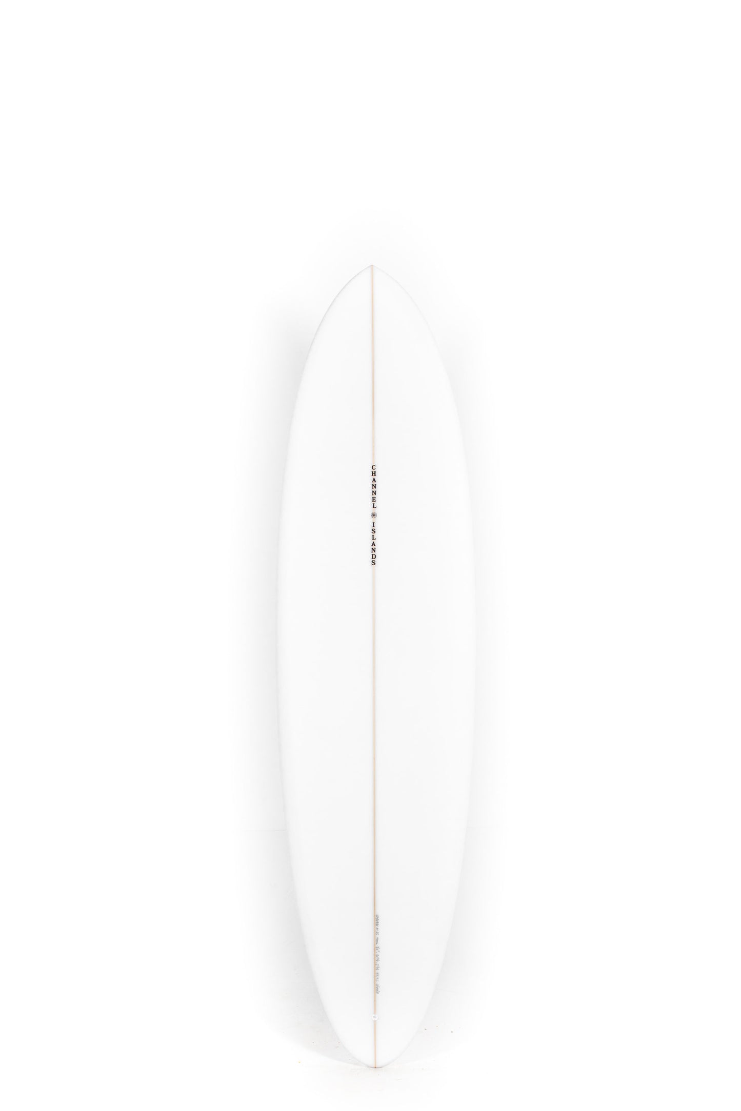 White Channel Islands Surfboard CI MID size 7'0" on a white background by Pukas Surf Shop