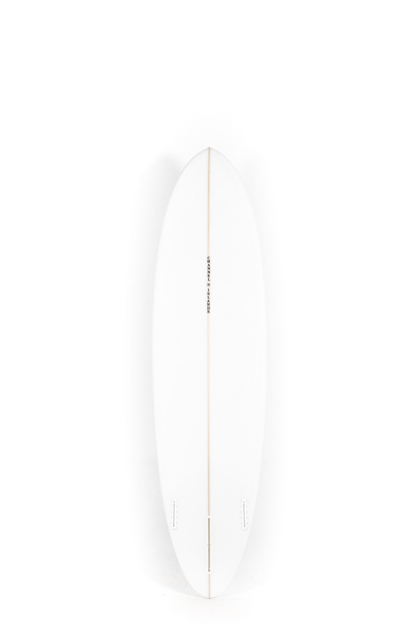 White Channel Islands Surfboard CI MID size 7'0" on a white background by Pukas Surf Shop - 2
