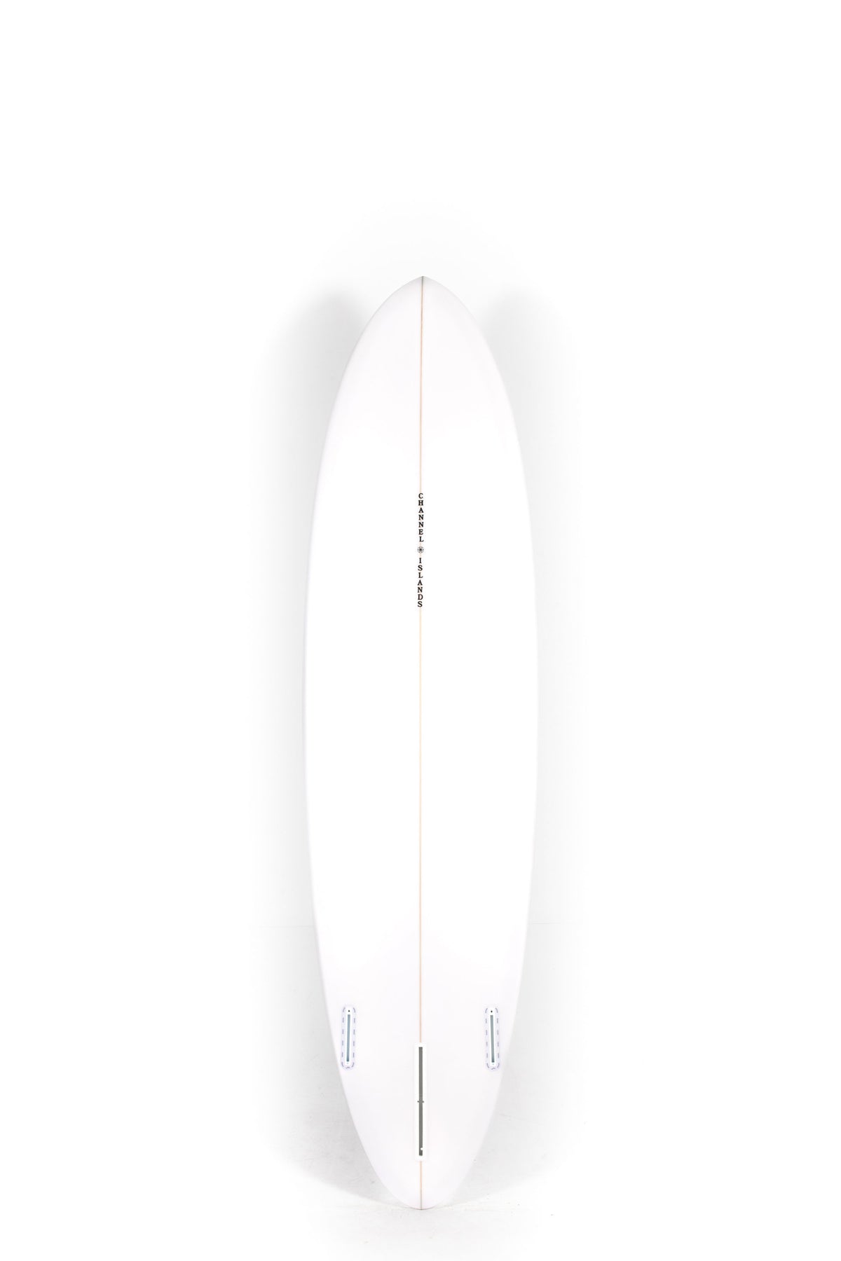 White Channel Islands Surfboard CI MID size 7'2" on a white background by Pukas Surf Shop - 2