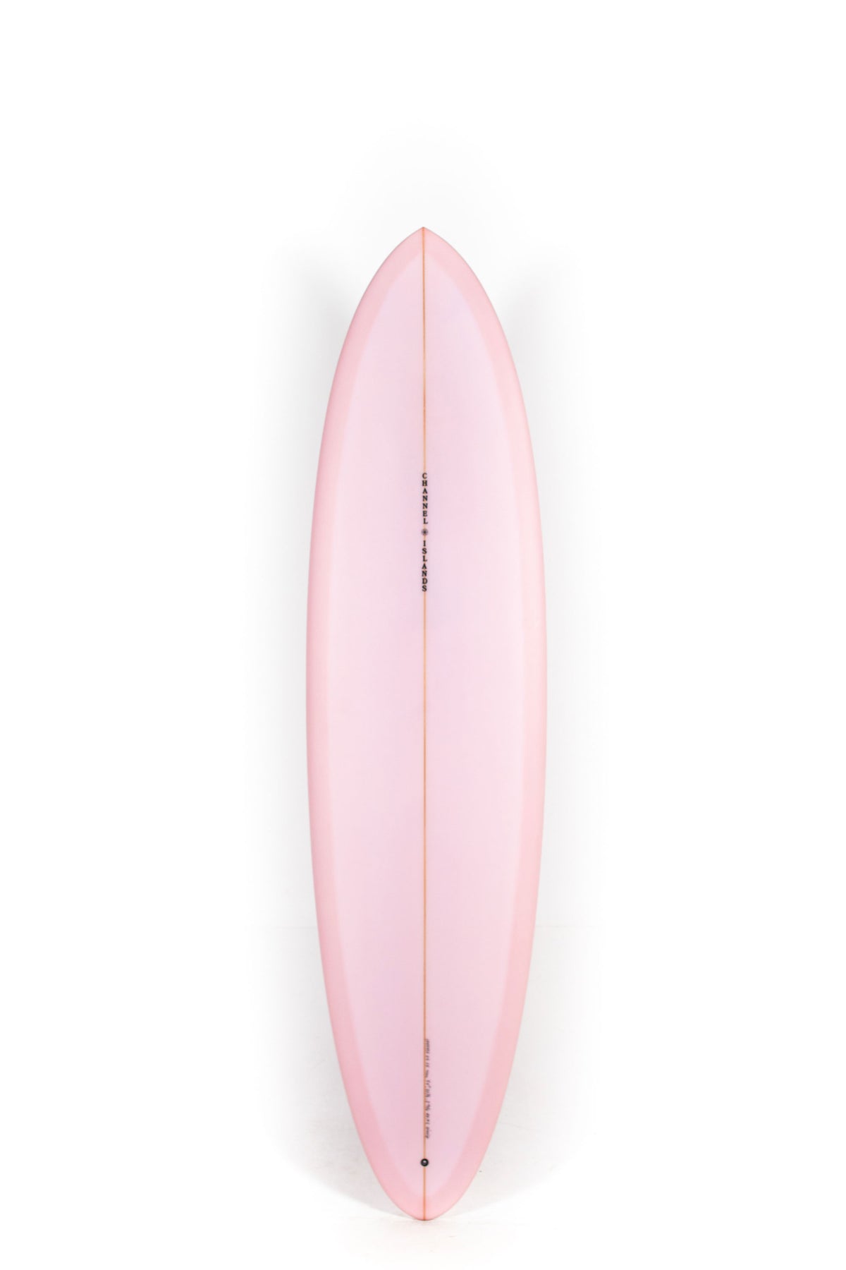 Pink Channel Islands Surfboard CI MID size 7'4" on a white background by Pukas Surf Shop