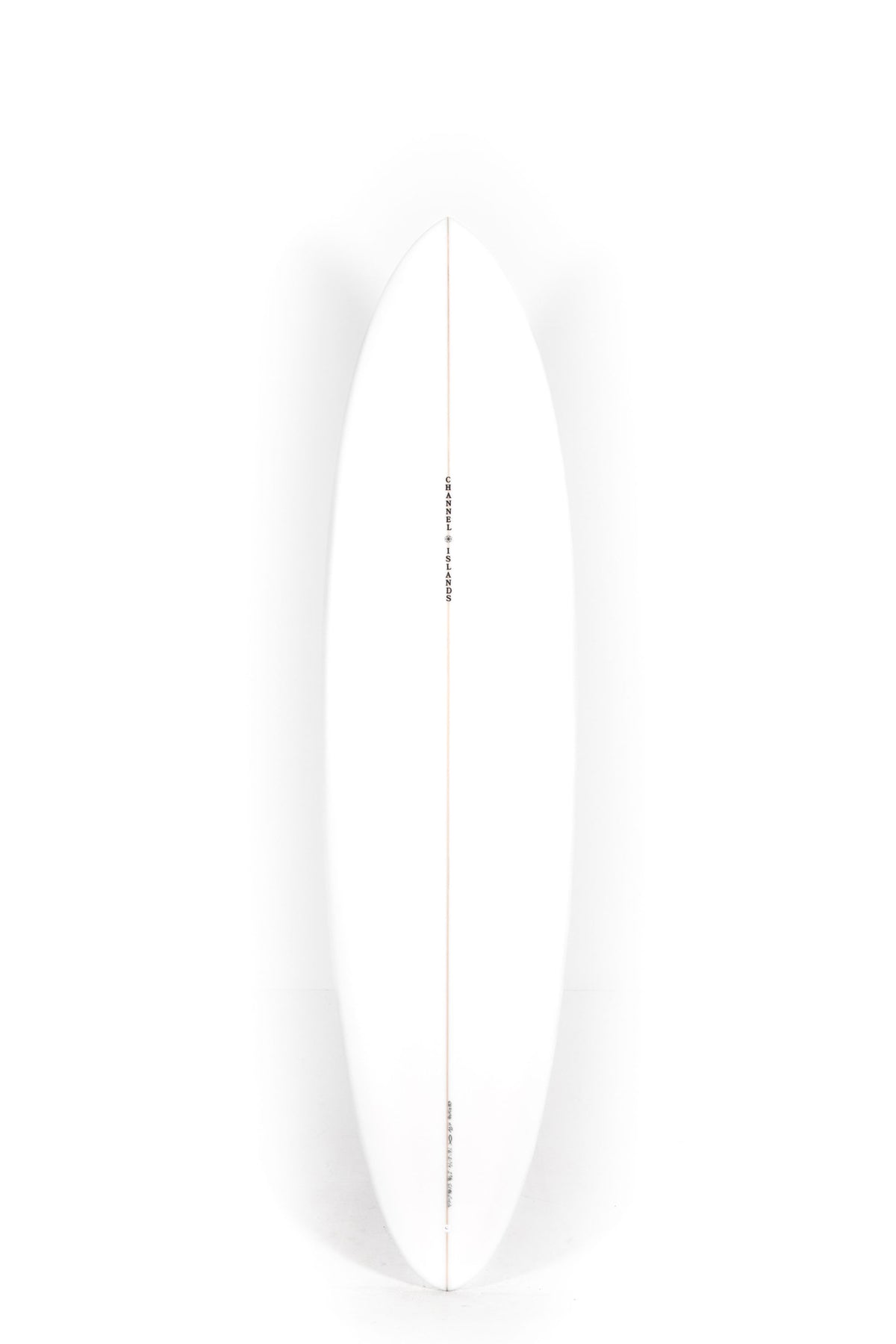 White Channel Islands CI MID size 7'6" on a white background by Pukas surf shop