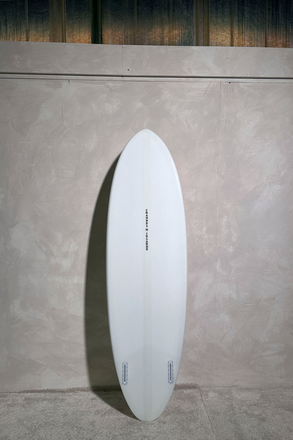 White Channel Islands Surfboard Ci mid twin size 6'3" on a white background by Pukas Surf Shop - 2