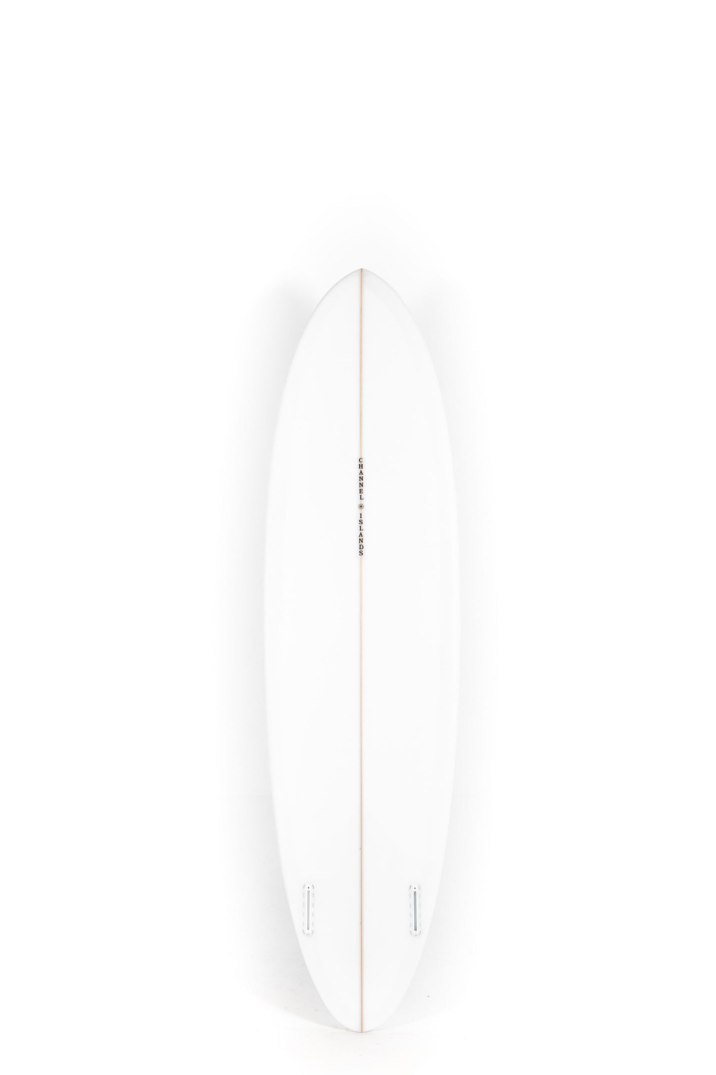 White Channel Islands Surfboard Ci Mid Twin size 6'11" on a white background by Pukas Surf Shop - 2