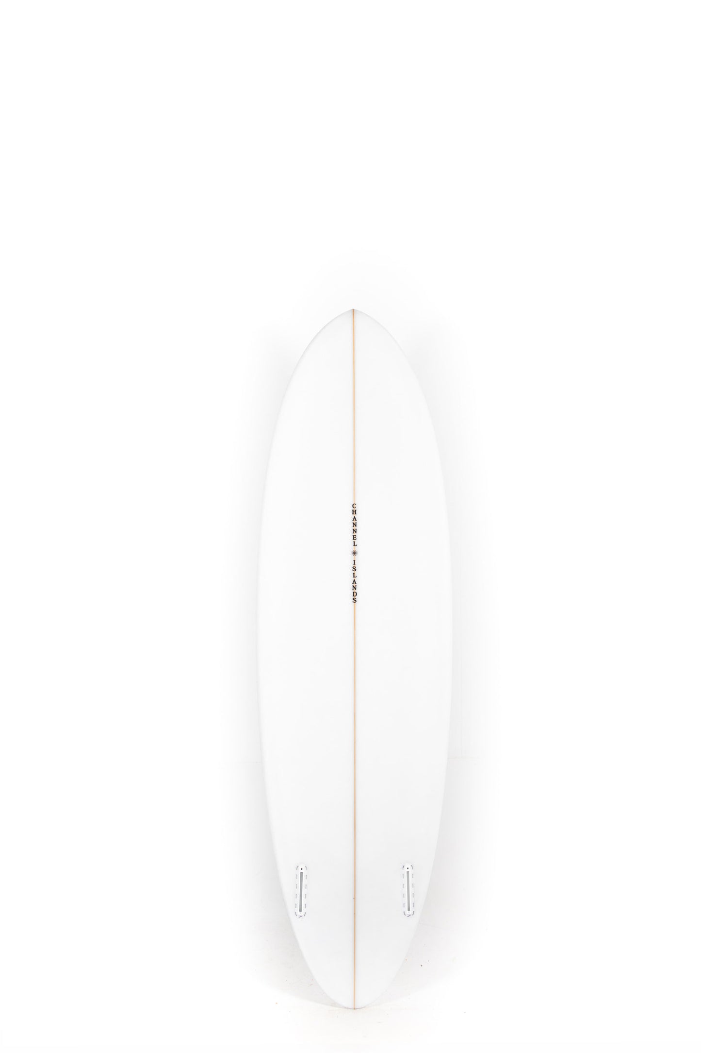 White Channel Islands Surfboard Ci Mid Twin size 6'3" on a white background by Pukas Surf Shop - 2