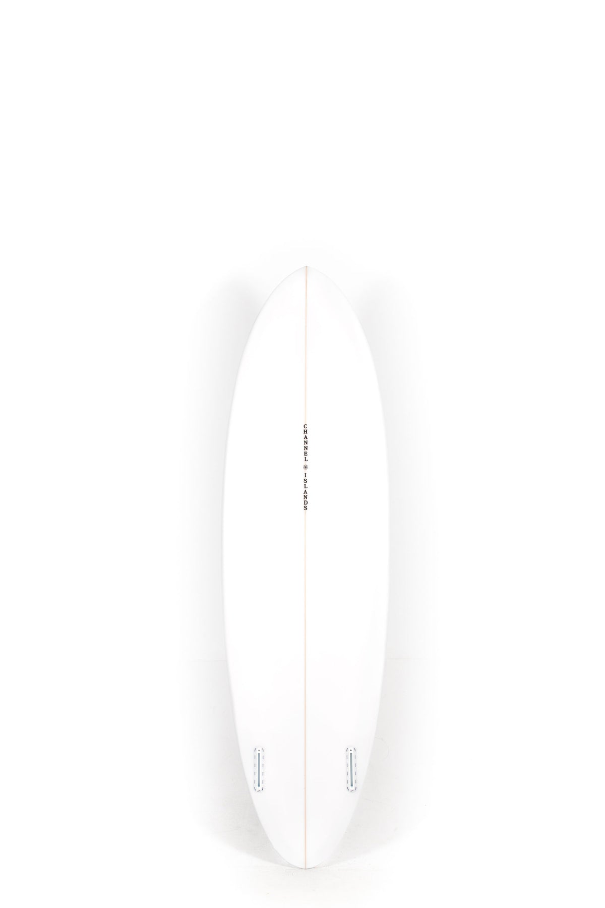 White Channel Islands surfboards Ci Mid Twin size 6'3" on a white background by Pukas Surf Shop - 2