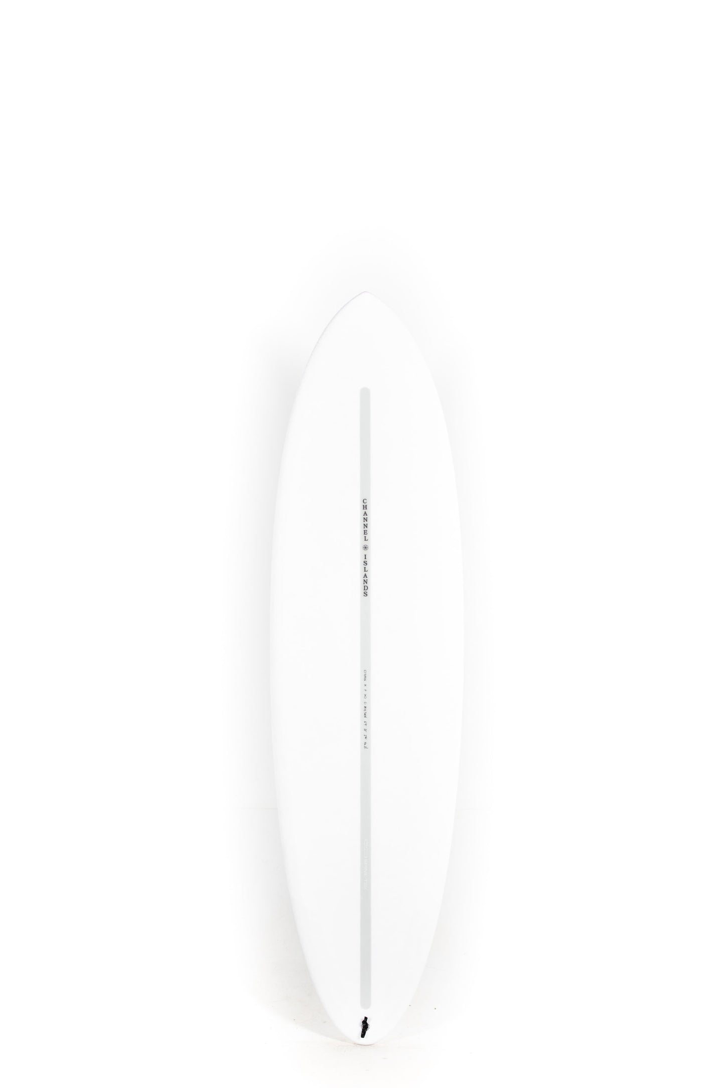 White Channel Islands Surfboard size 6'9" on a white background by Pukas Surf Shop