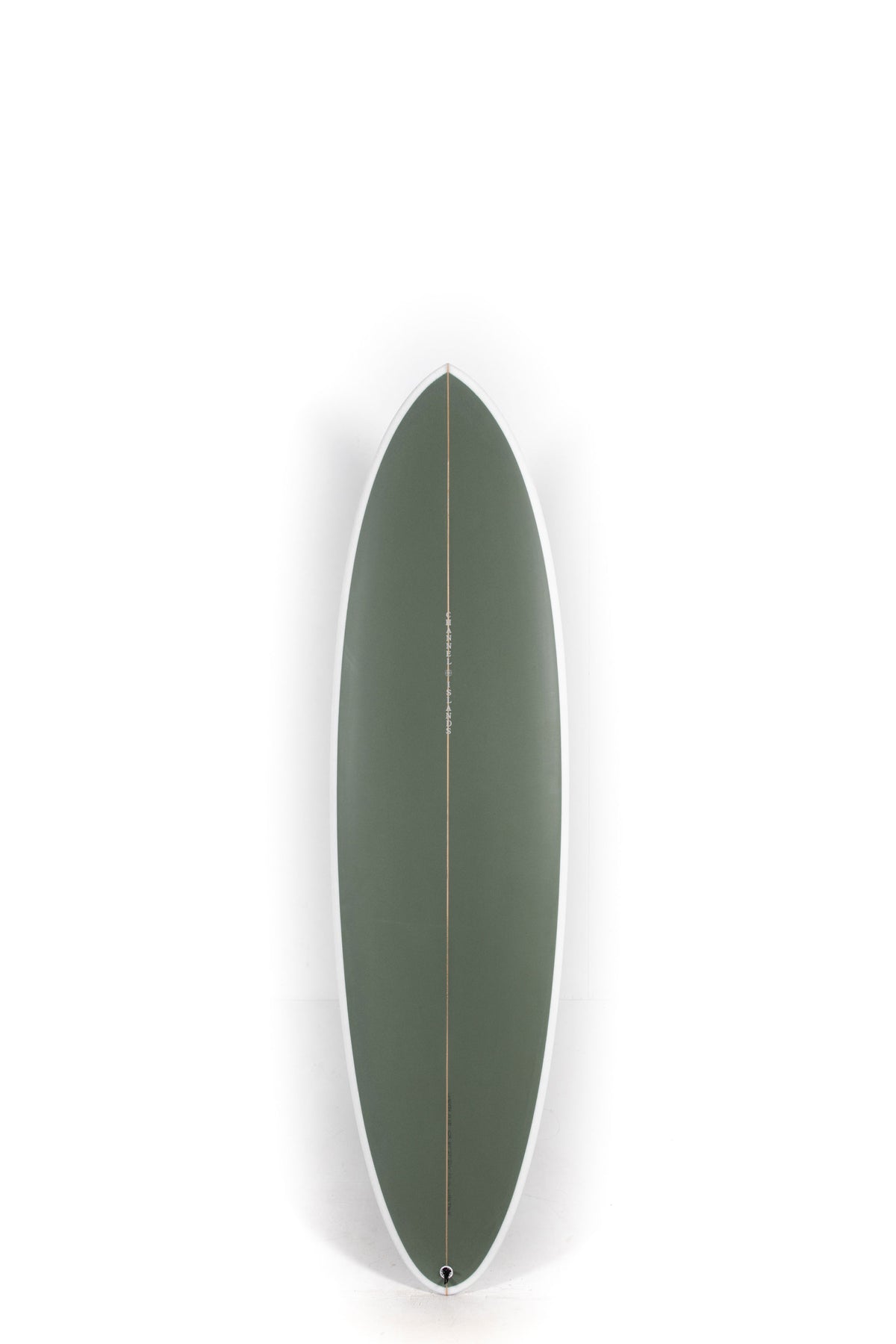Dark green Channel Islands Surfboard CI Mid Twin size 6'9" on a white background by Pukas Surf Shop