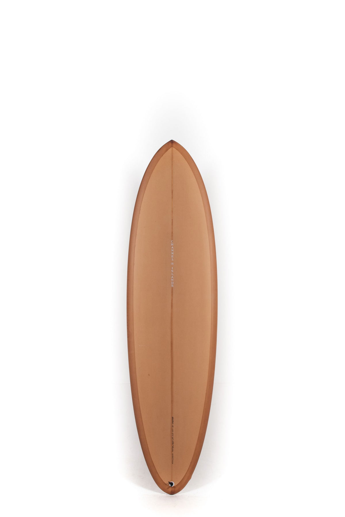 Brown Channel Islands Surfboard CI MID TWIN size 6'9" on a white background by Pukas surf shop