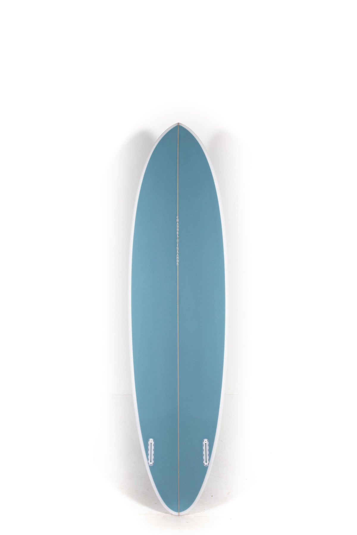 Blue Channel Islands Surfboard CI Mid Twin size 7'1" on a white background by Pukas Surf Shop - 2