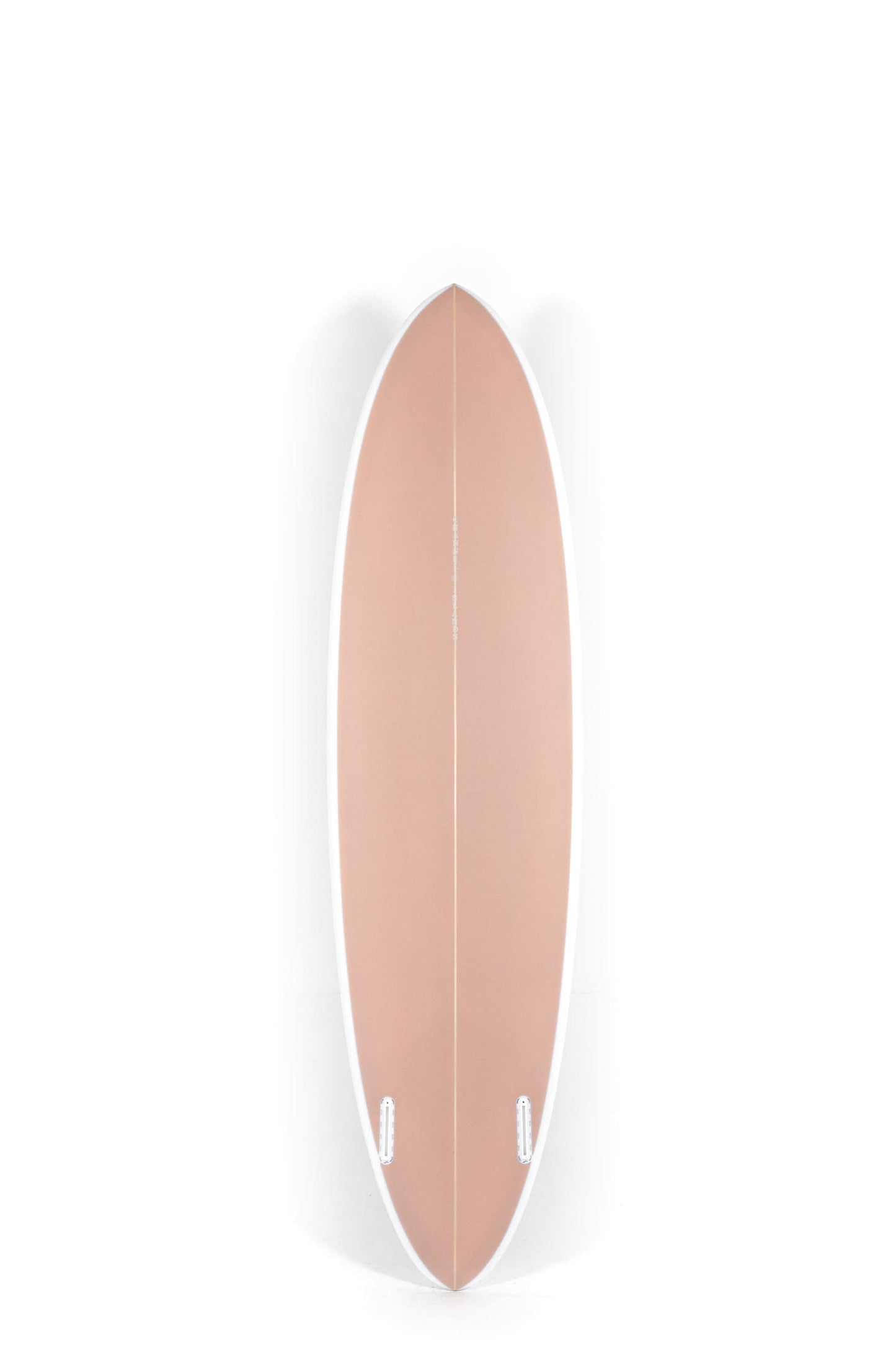 Salmon colored Channel Islands Surfboard ci Mid Twin size 7'3" at Pukas Surf Shop - 2