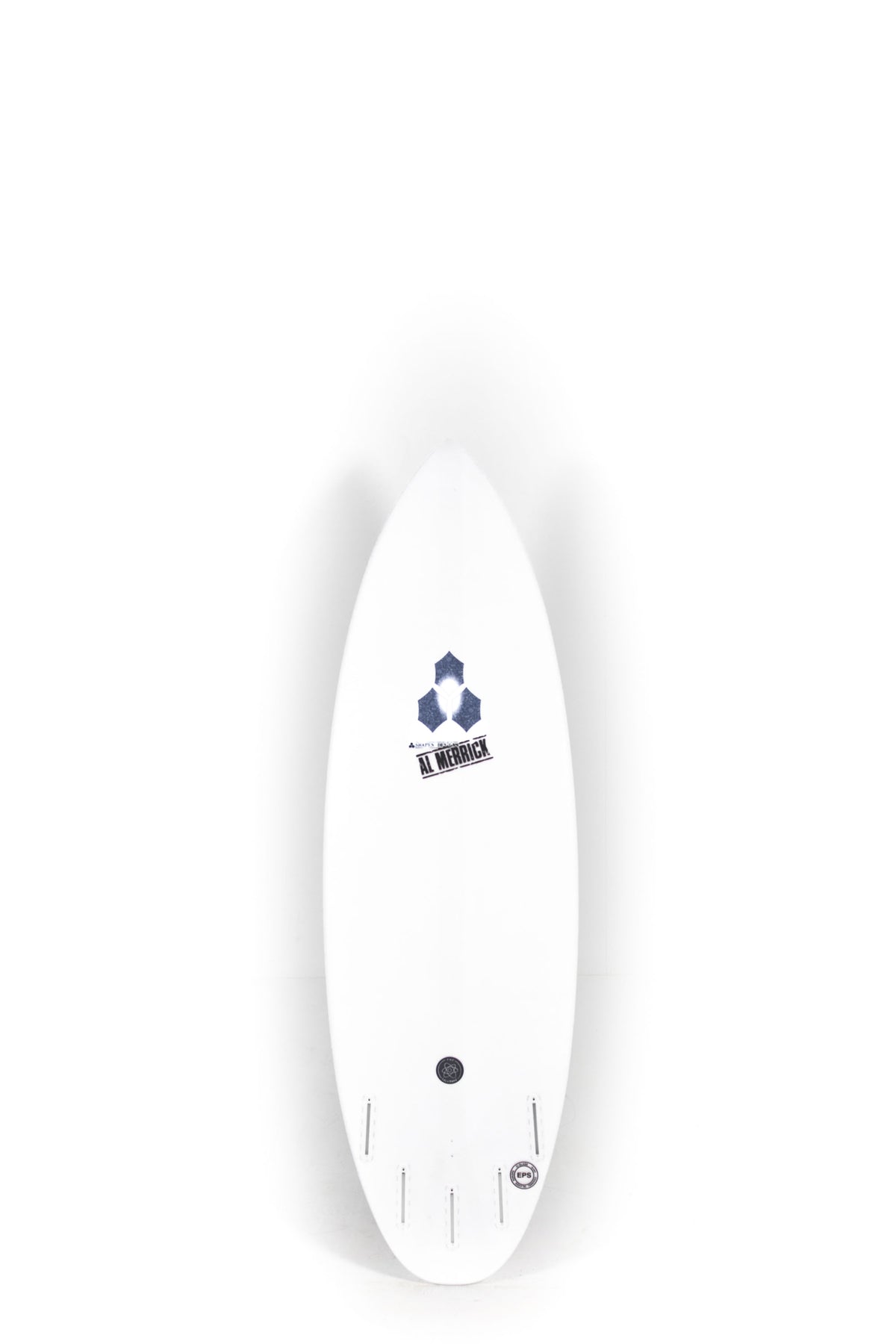 White Channel Islands surfboard Solution size 5'10" on a white background by Pukas Surf Shop - 2