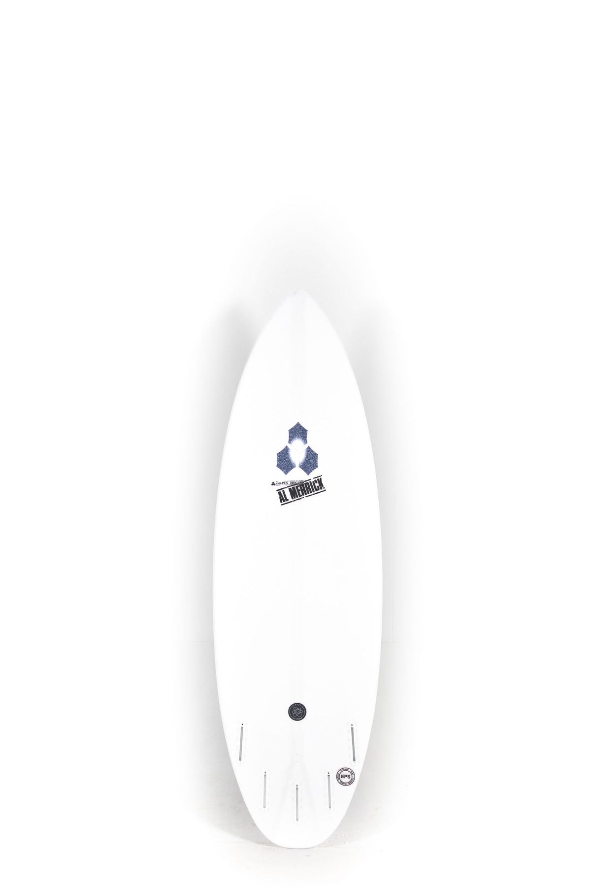 White Channel Islands Surfboard Solution size 5'11" on a white background by Pukas Surf Shop - 2