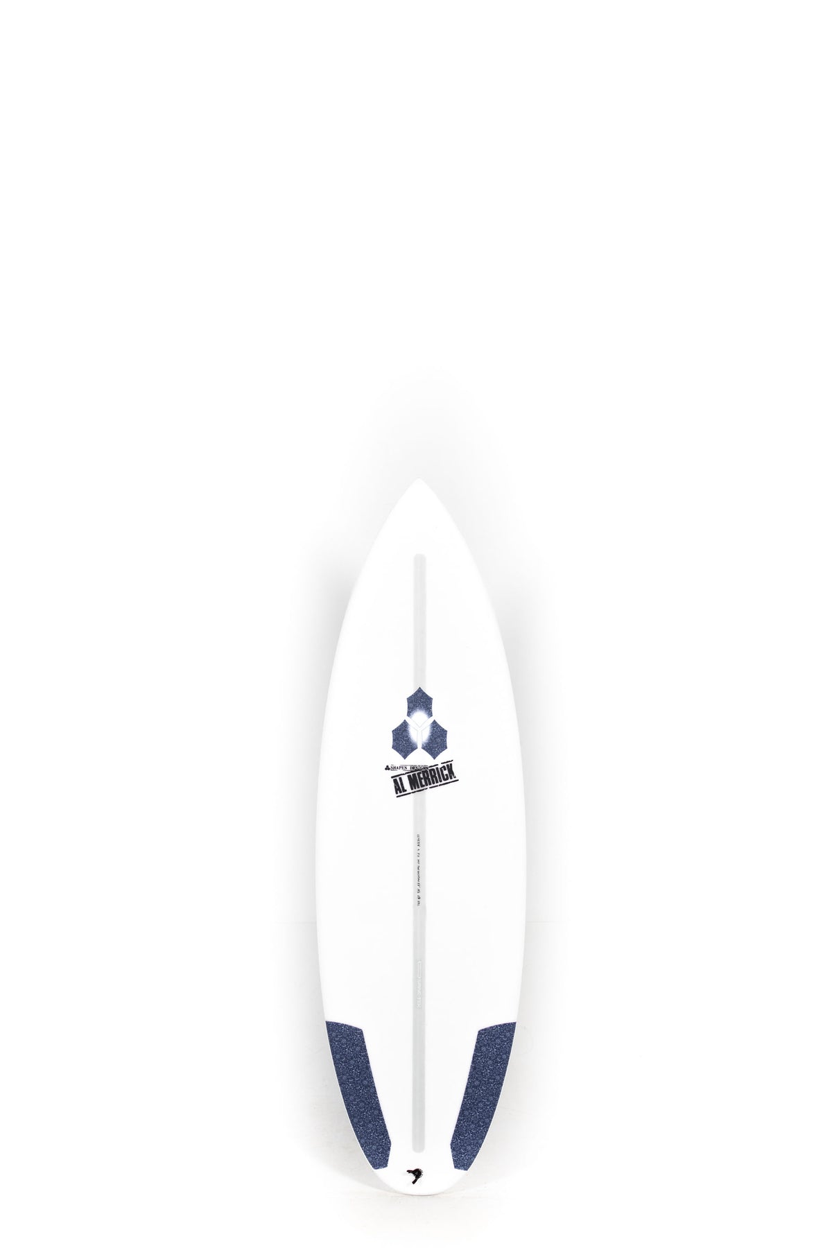 White Channel Islands Surfboard Solution size 5'6" on a white background by Pukas Surf Shop