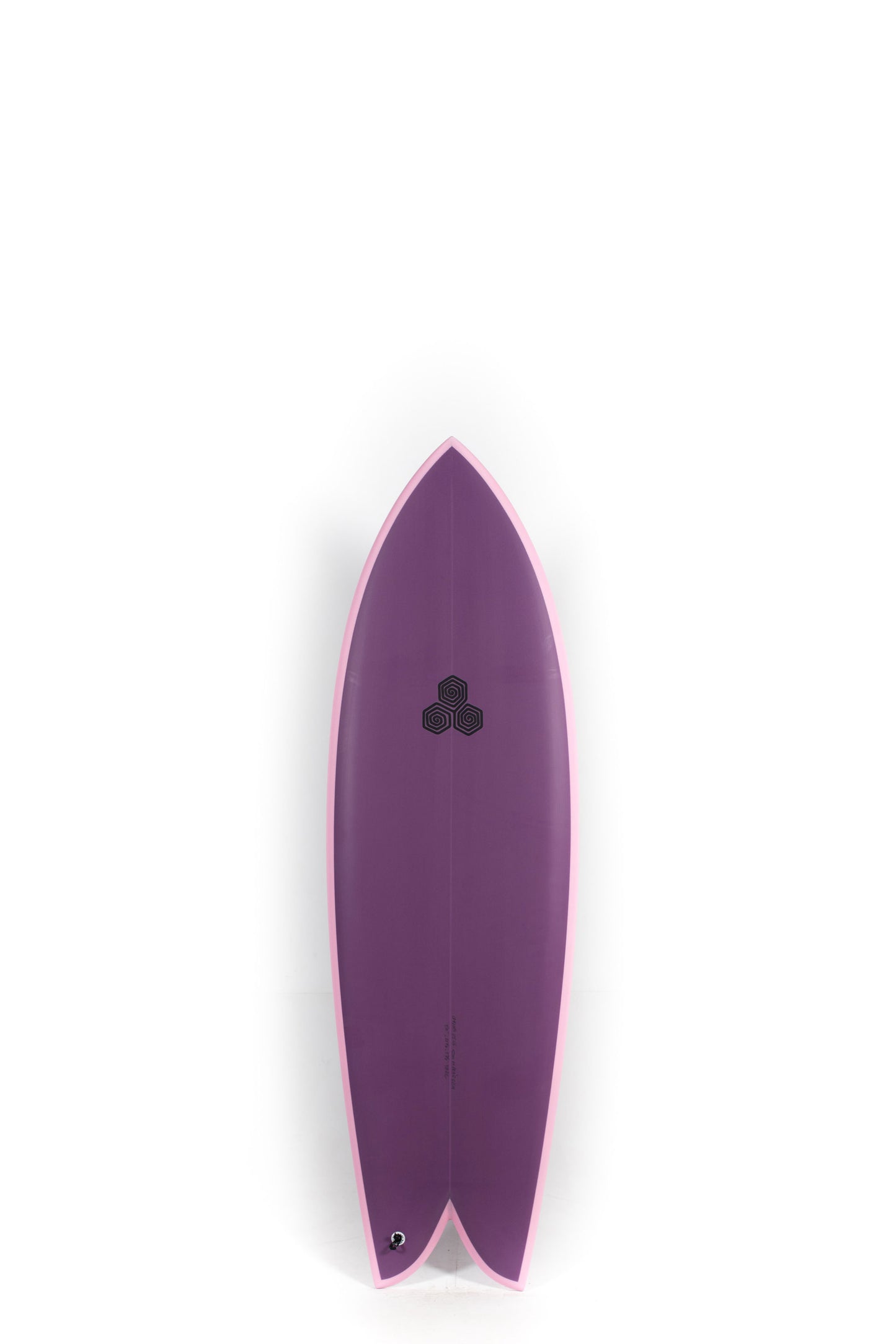 Purple and pink Channel Islands Surfboard Feb's Fish size 5'11" on a white background by Pukas Surf Shop