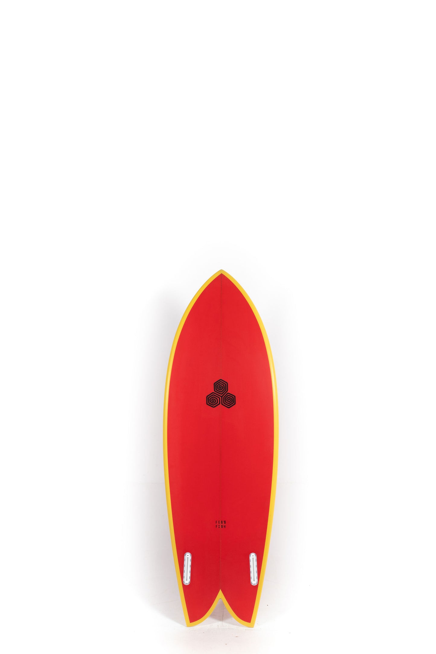 Red and Yellow Channel Islands Surfboard Feb's Fish size 5'3" at Pukas Surf Shop - 2