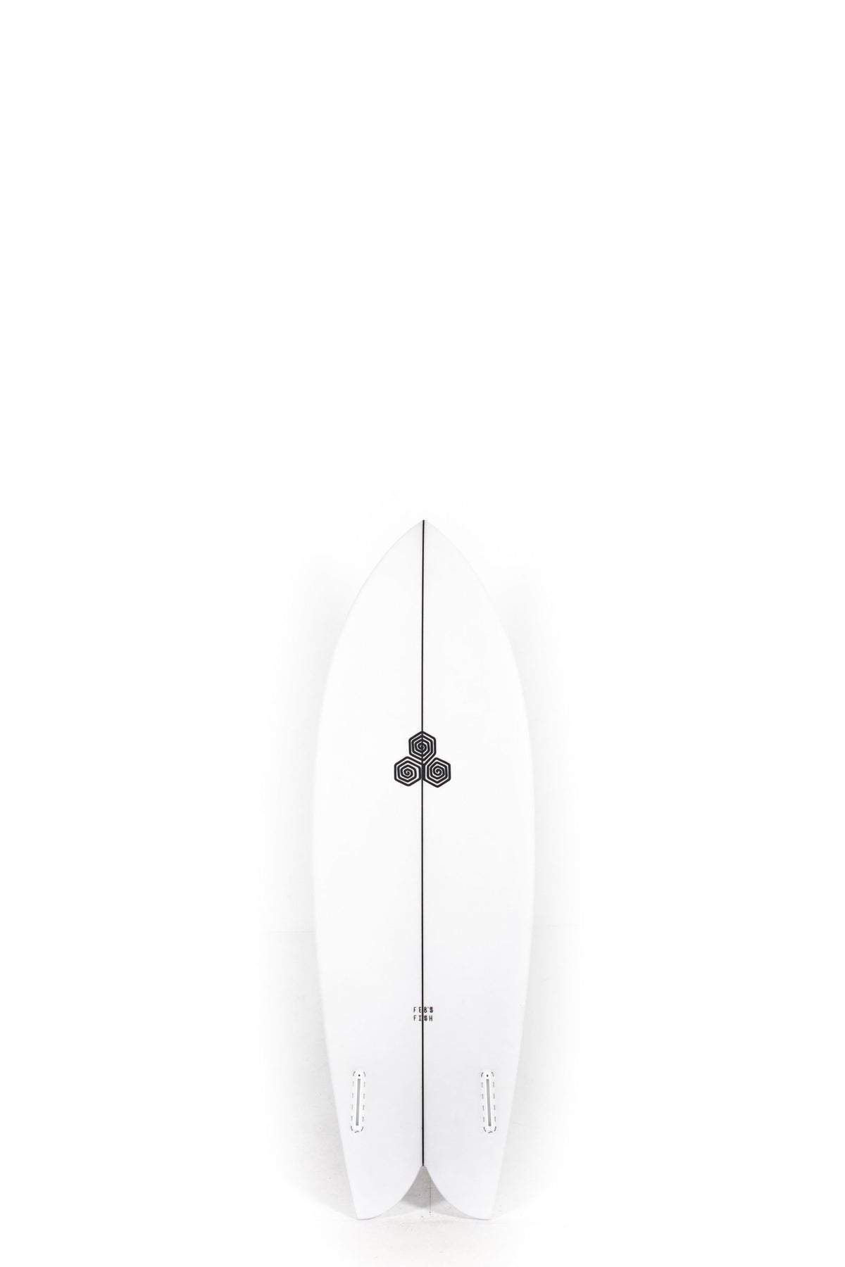 White Channel Islands Pukas Surfboard Feb's Fish size 5'3" on a white background by Pukas Surf Shop - 2