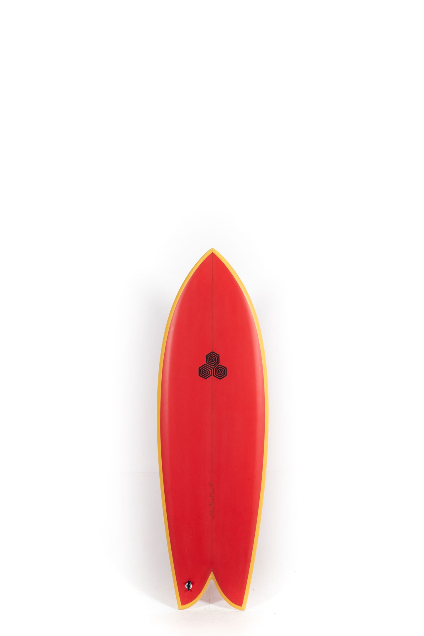 Red and Yellow Channel Islands Feb's Fish Surfboard size 5'5" at Pukas Surf Shop