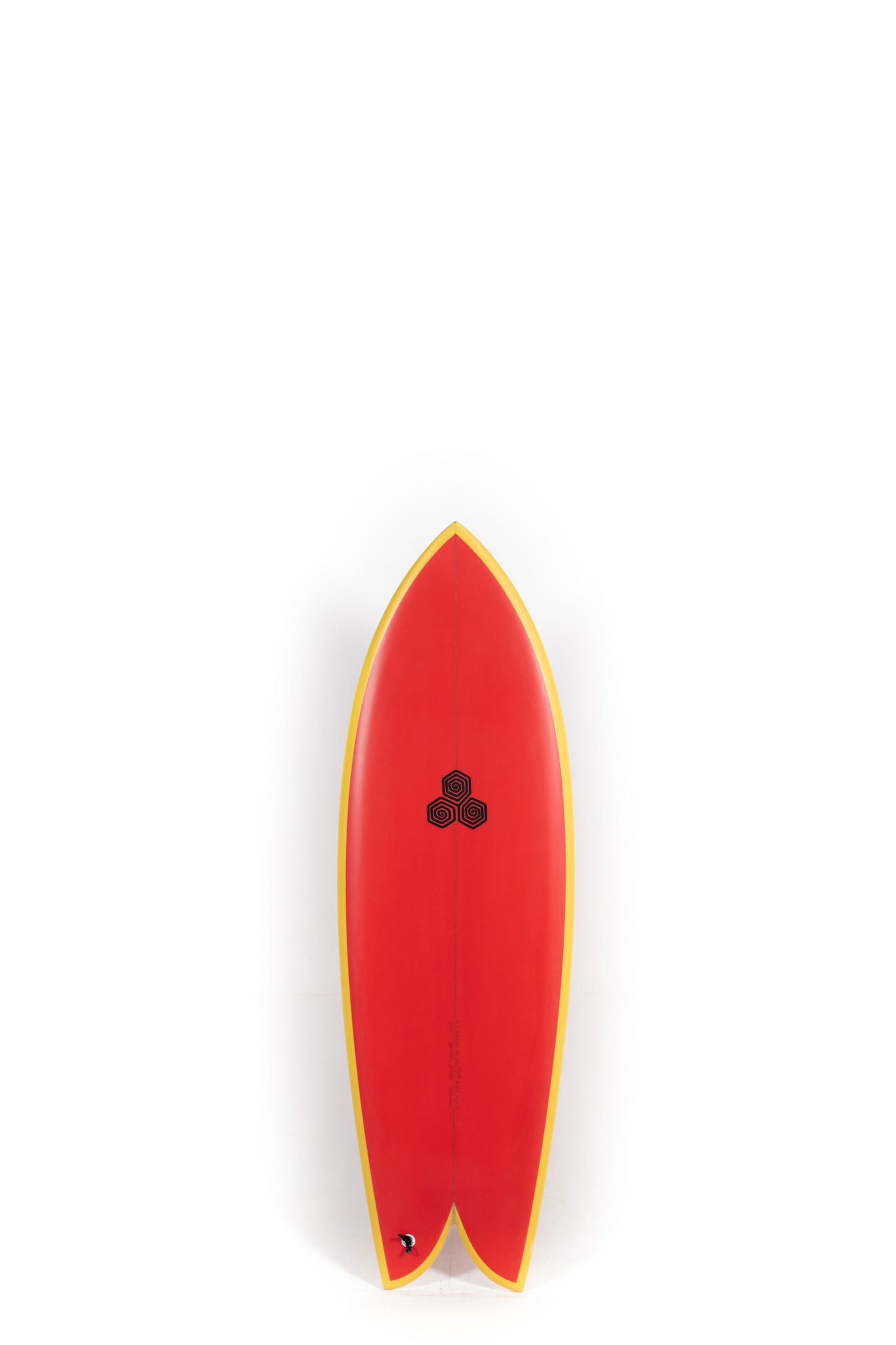 Red and yellow Channel Islands Surfboards Feb's Fish size 5'5" at Pukas Surf Shop