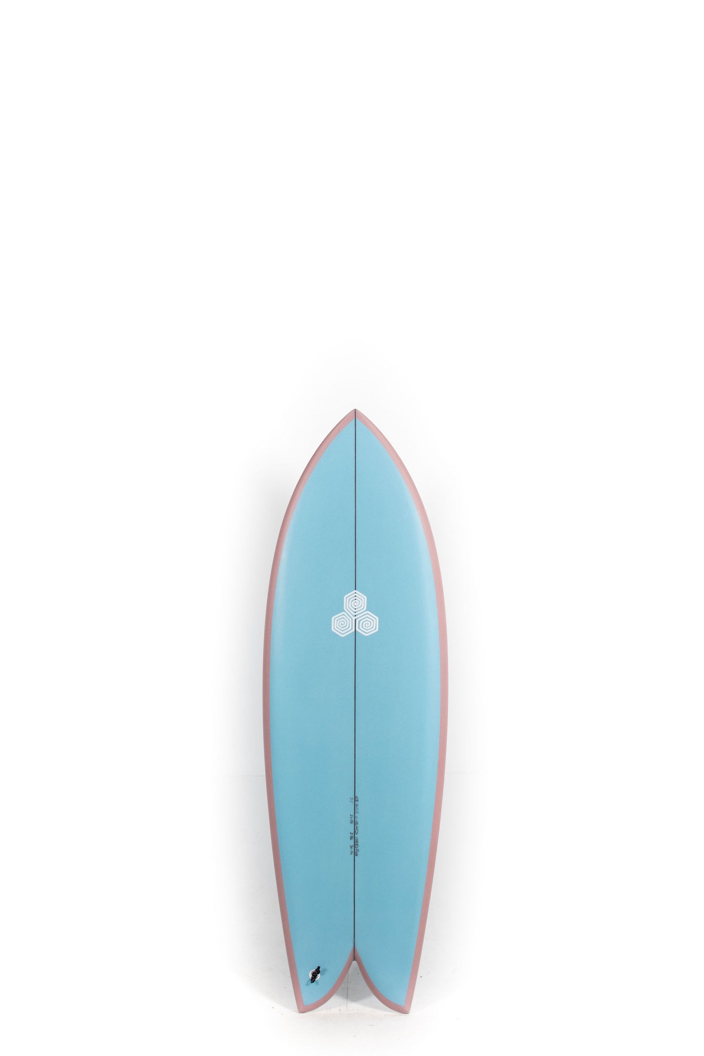 Blue and purple Channel Islands Surfboard Feb's Fish at Pukas Surf Shop