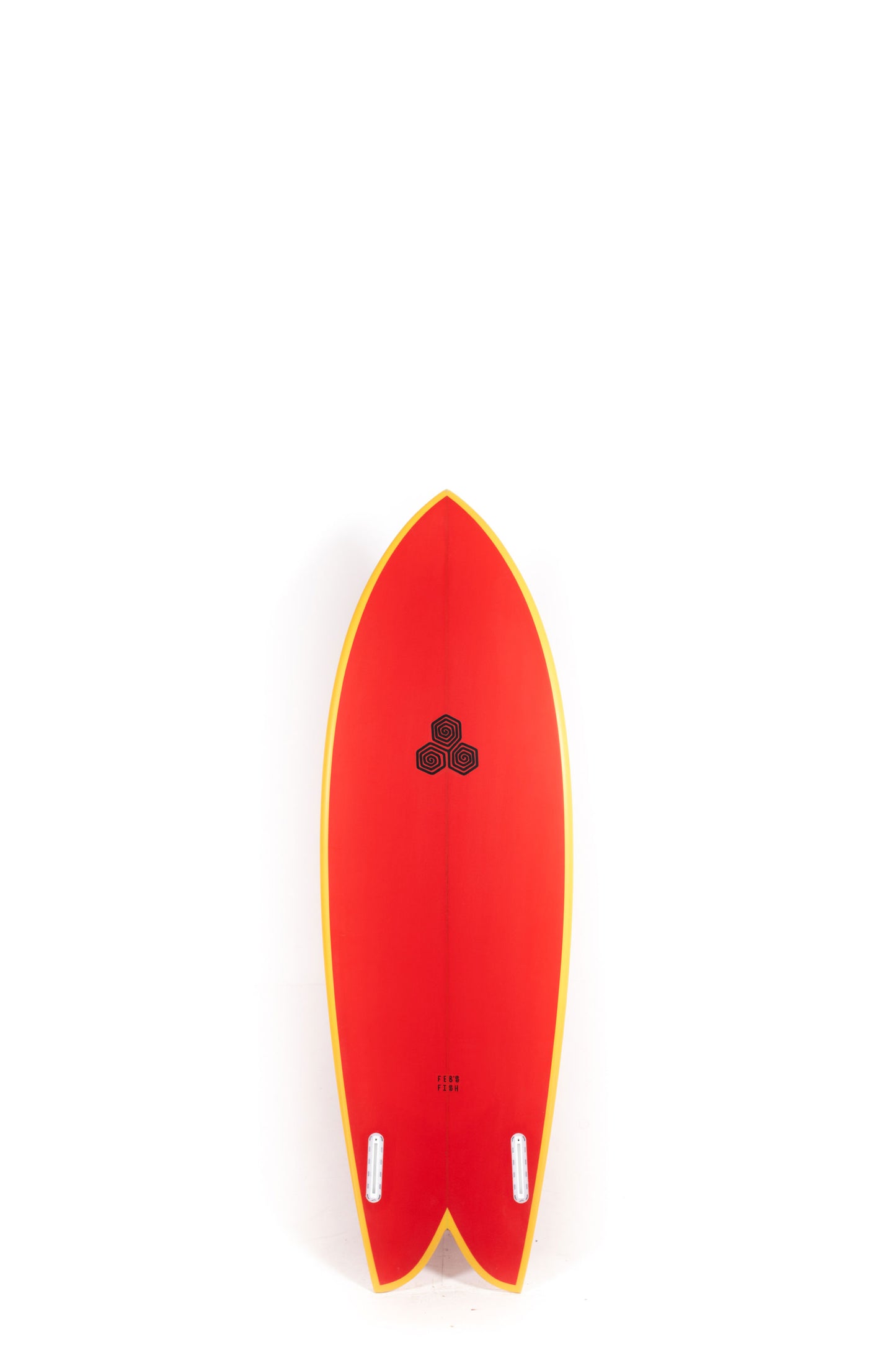 Red and Yellow Channel Islands Feb's Fish Surfboards size 5'7" at Pukas Surf Shop - 2
