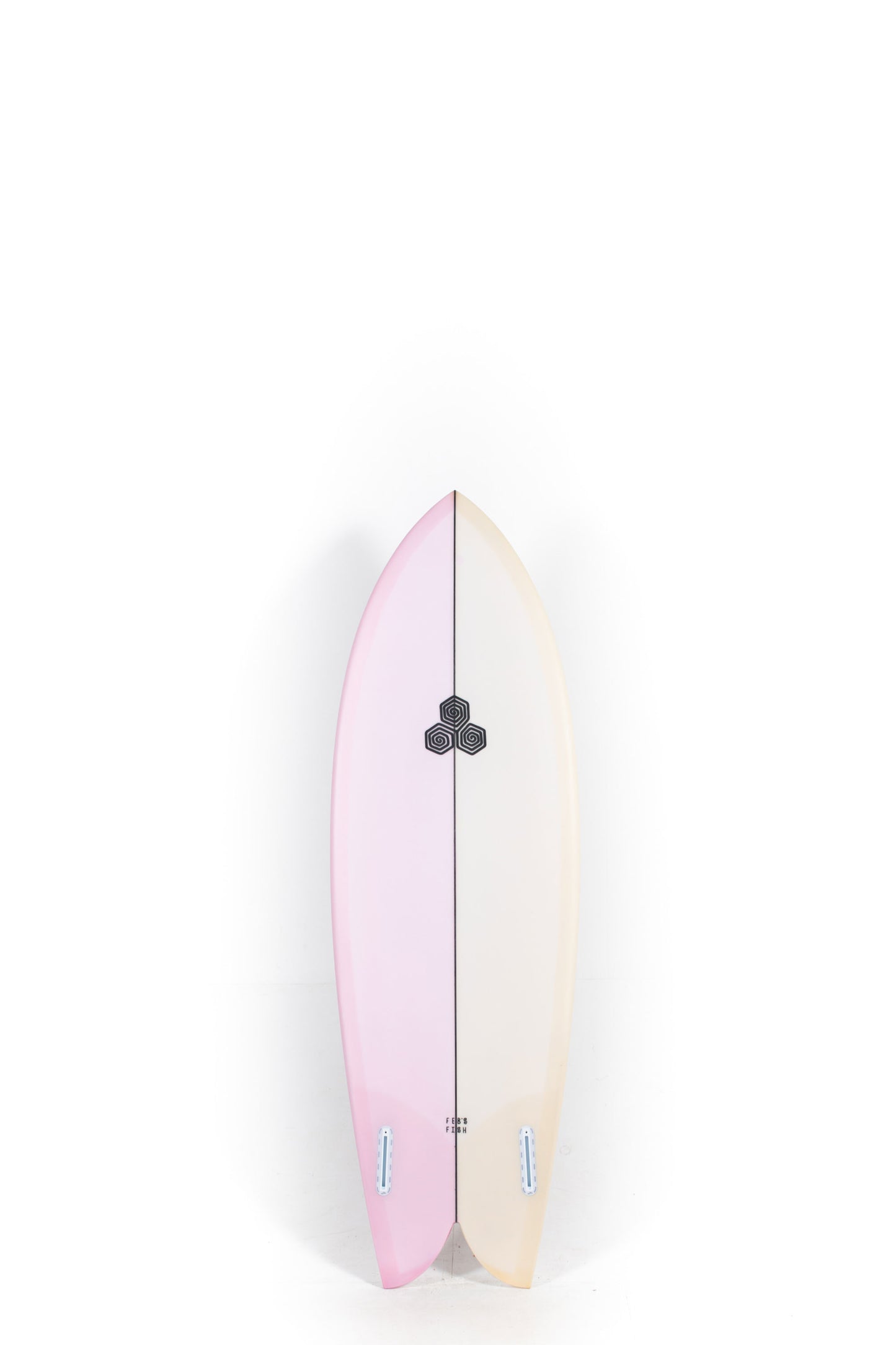 Beige and pink Channel Islands Feb's Fish Surfboards size 5'7" at Pukas Surf Shop - 2