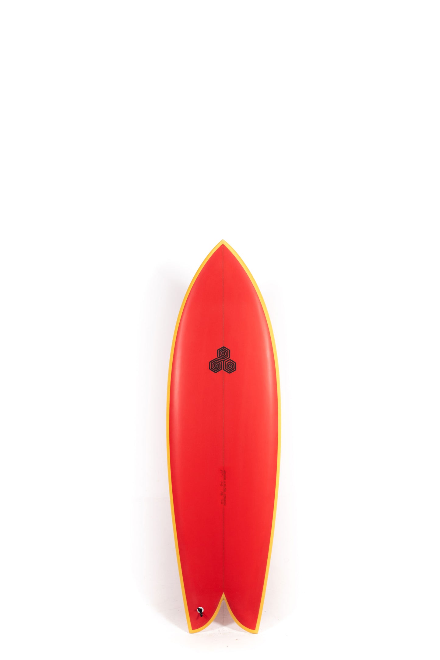 Red and Yellow Channel Islands Surfboard Feb's Fish size 5'7" at Pukas Surf Shop