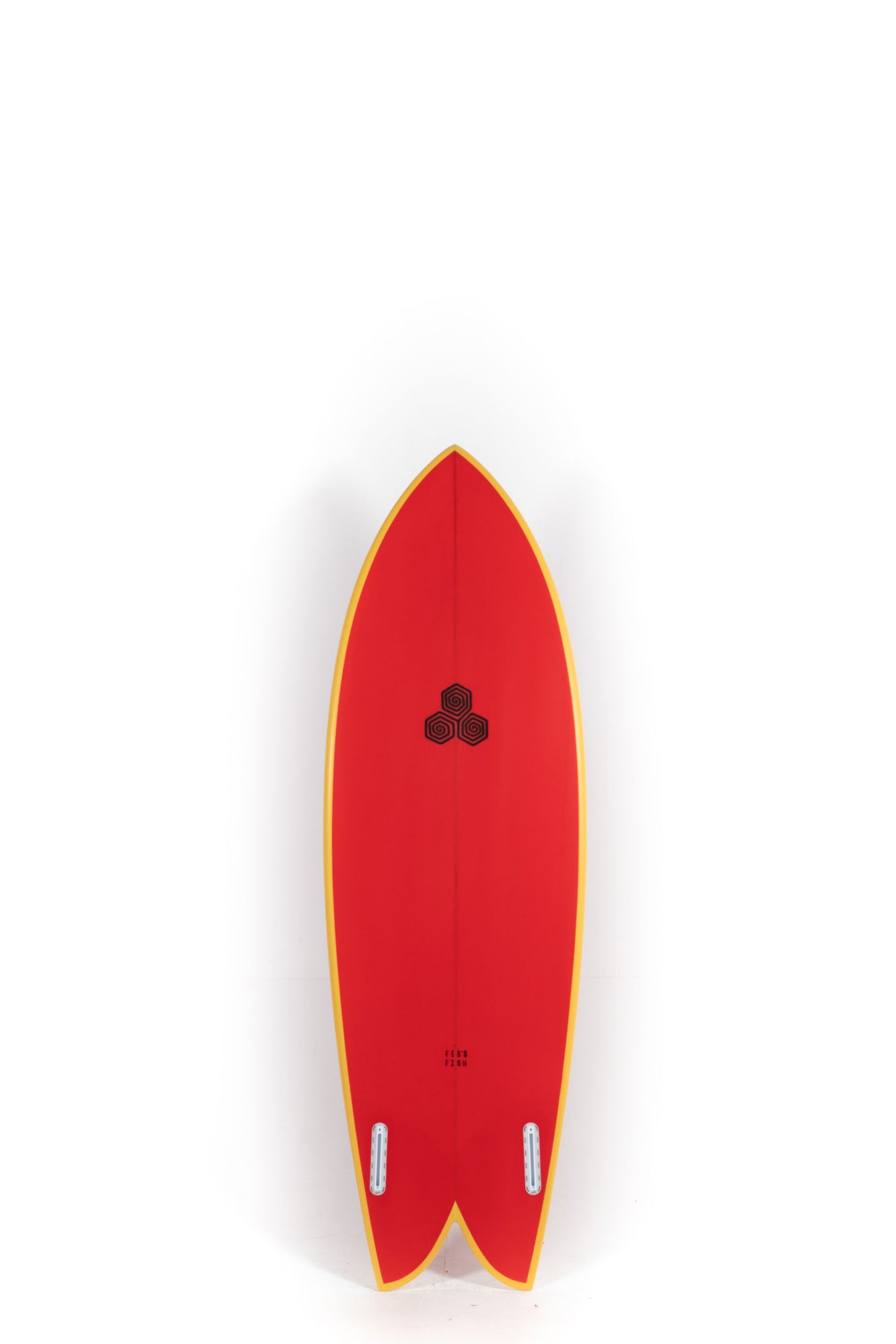 Red and Yellow Channel Islands Surfboard Feb's Fish size 5'9" at Pukas Surf Shop - 2