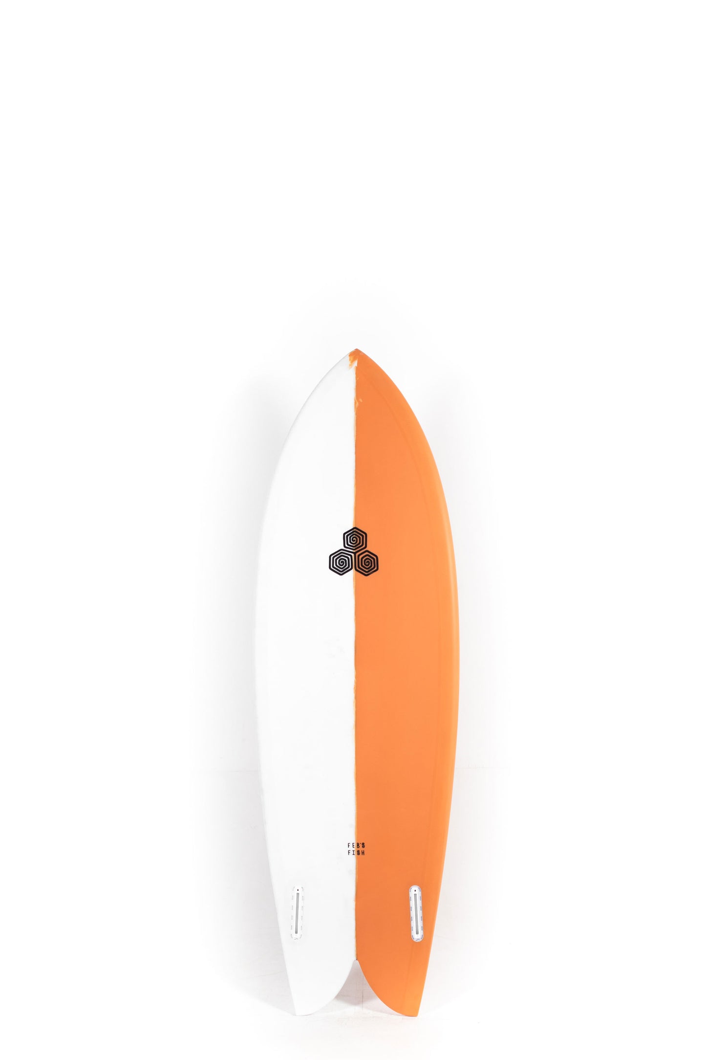 White and orange Channel Islands Surfboard Feb's Fish size 5'9" at Pukas Surf Shop - 2