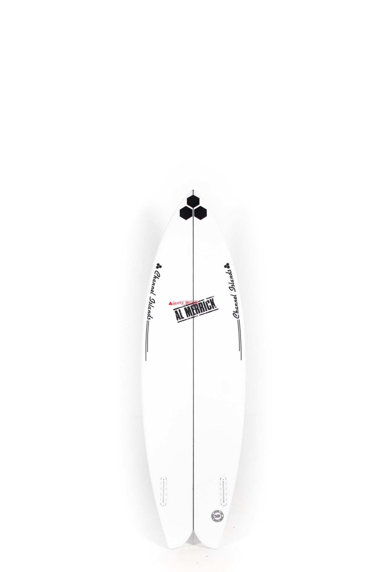 White Channel Islands Surfboard Fishbeard with black logos size 5'9" at Pukas Surf Shop - 2