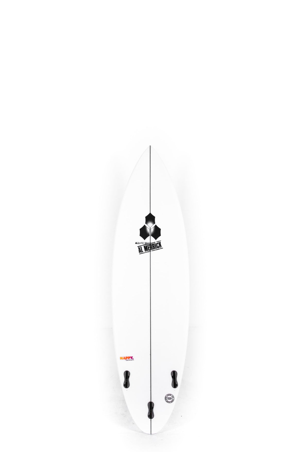 White Channel Islands Surfboards Happy Traveler size 6'0" on a white background by Pukas Surf Shop - 2