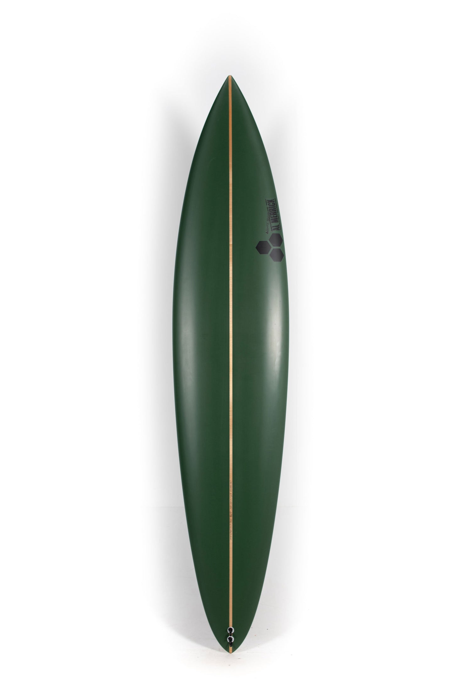 Dark Green Channel Islands Surfboards Mavs Gun size 8'6" at Pukas Surf Shop