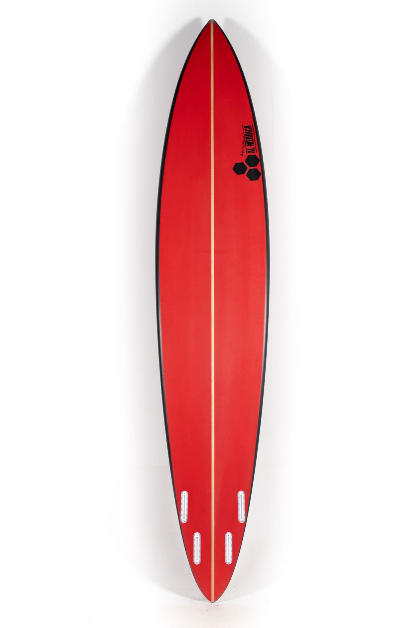 Red and Black Channel Islands Surfboard Mavs Gun size 9'6" at Pukas Surf Shop - 2