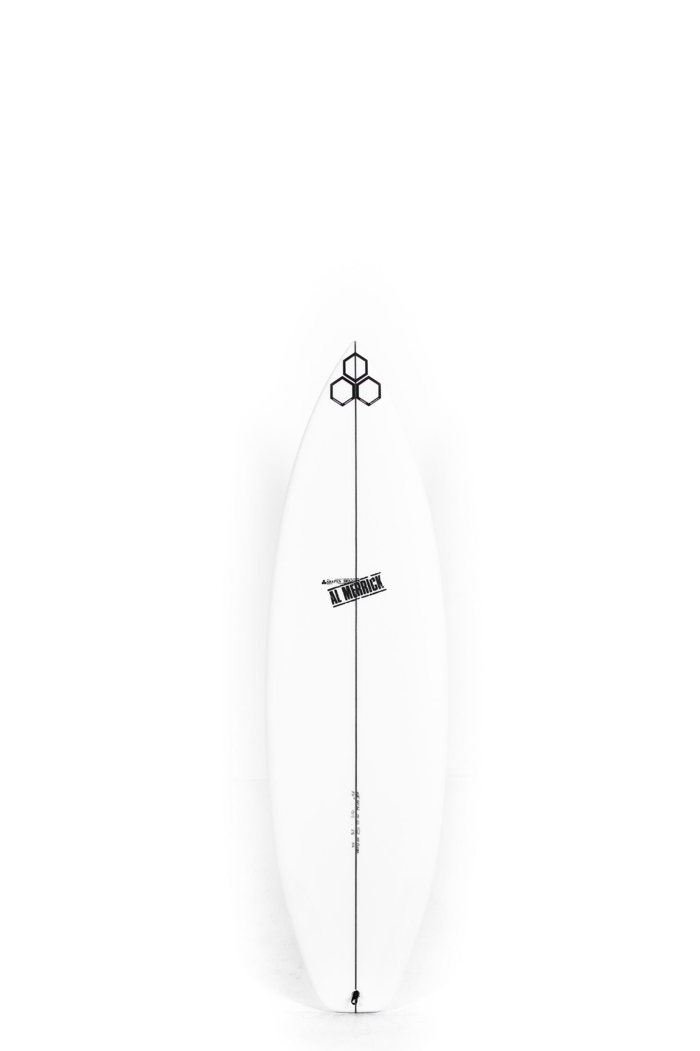 White Channel Islands Surfboard OG Flyer size 5'11" on a white background by Pukas Surf Shop