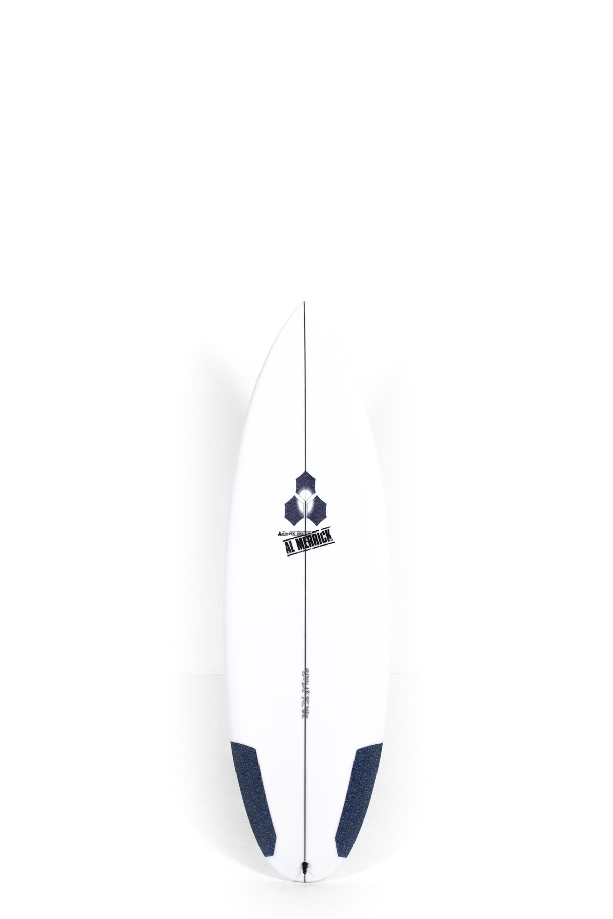 White Channel Islands Surfboard The Solution size 5'10" on a white background by Pukas Surf Shop