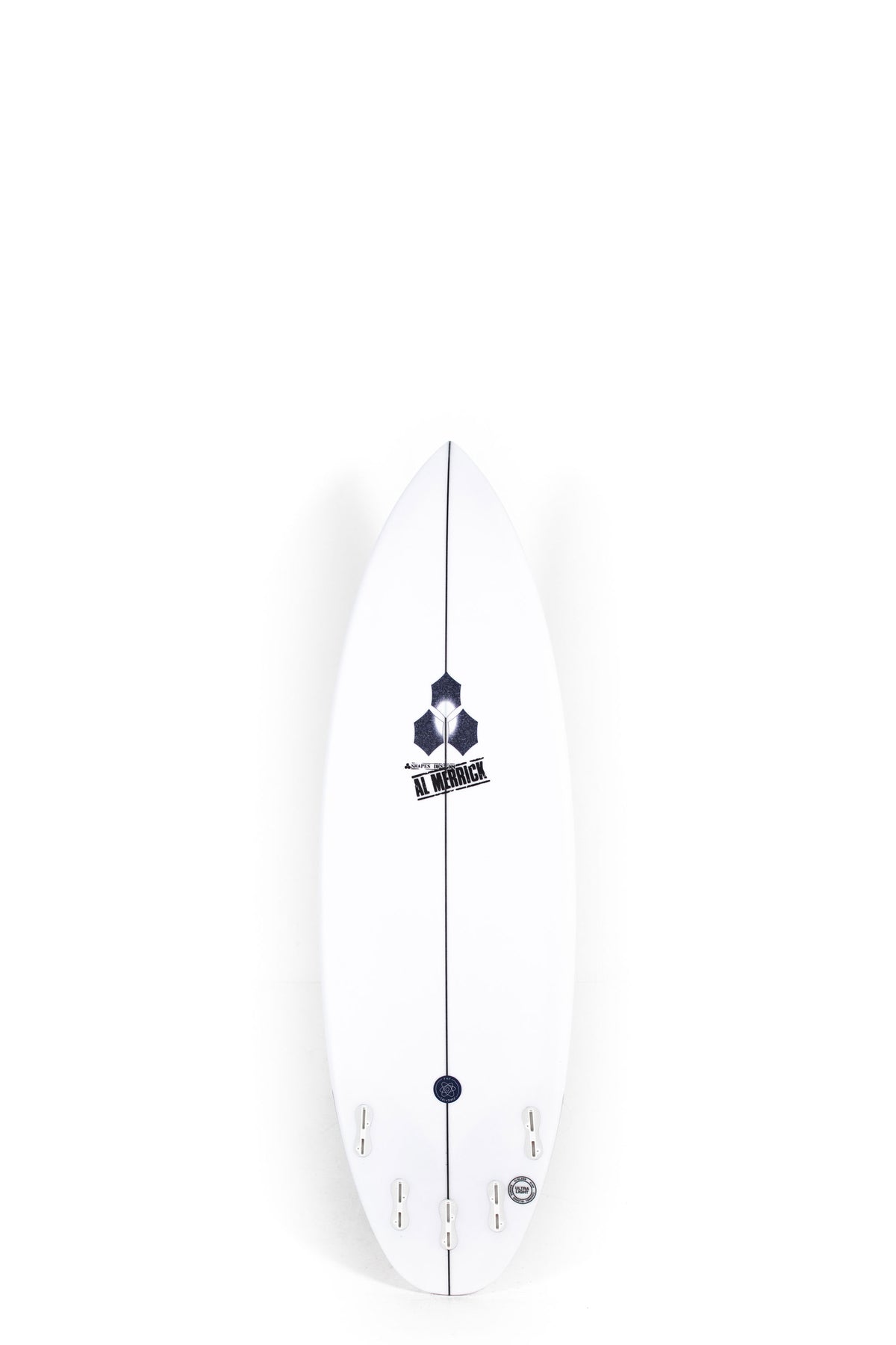 White Channel Islands Surfboard The Solution size 5'10" on a white background by Pukas Surf Shop - 2