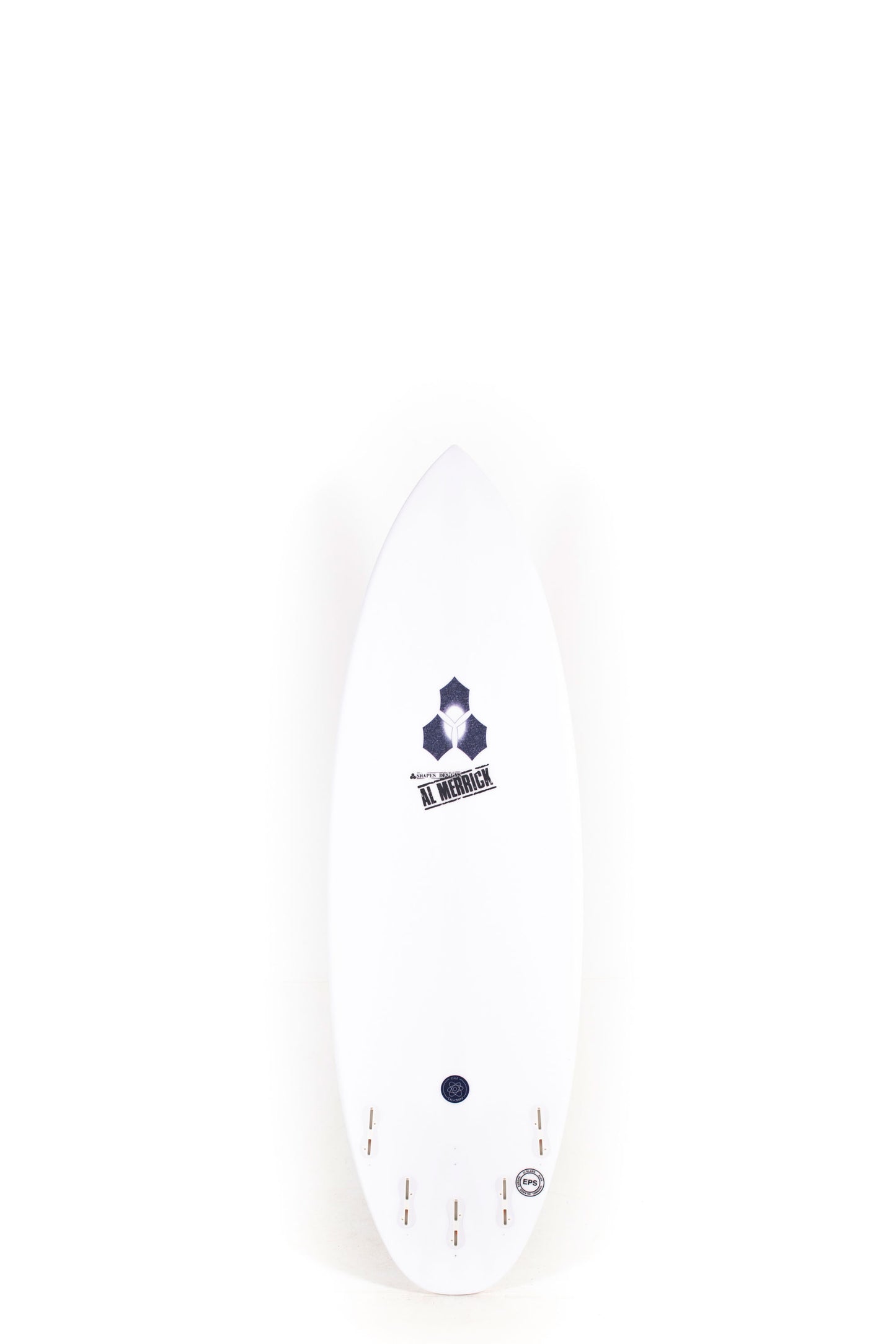 White Channel Islands Surfboard Solution size 5'9" on a white background by Pukas Surf Shop - 2