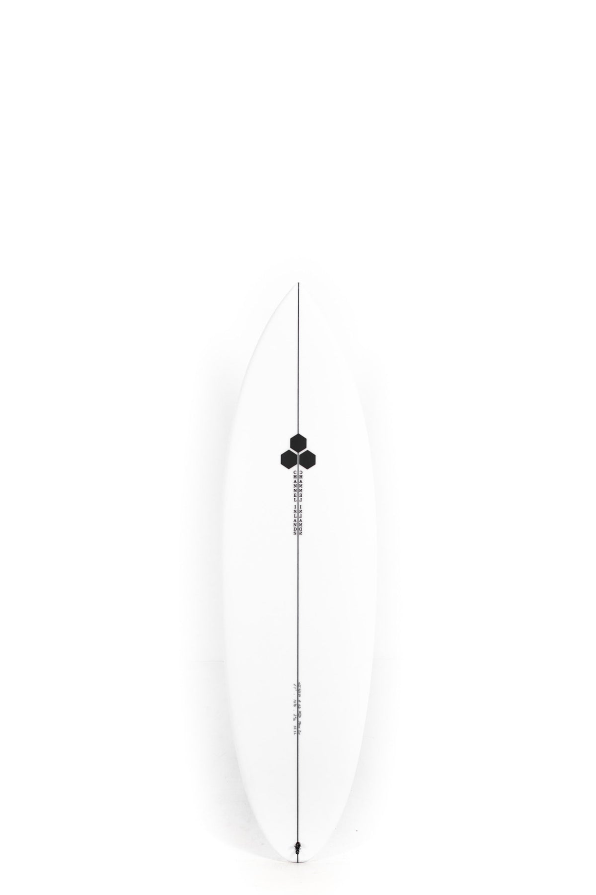 White Channel Islands Twin Pin size 6'1" on a white background by Pukas surf shop