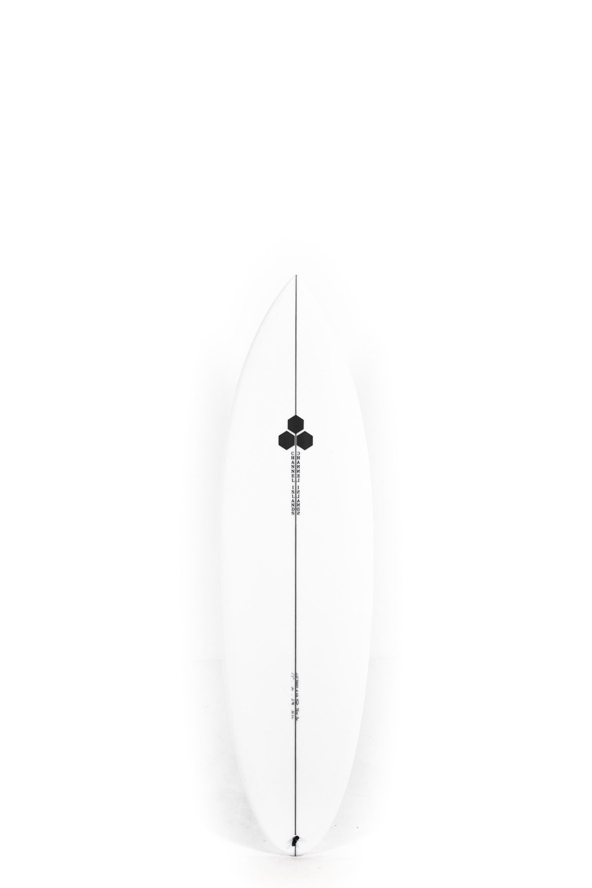 White Channel Islands Surfboard Twin Pin size 6'2" on a white background by Pukas Surf Shop