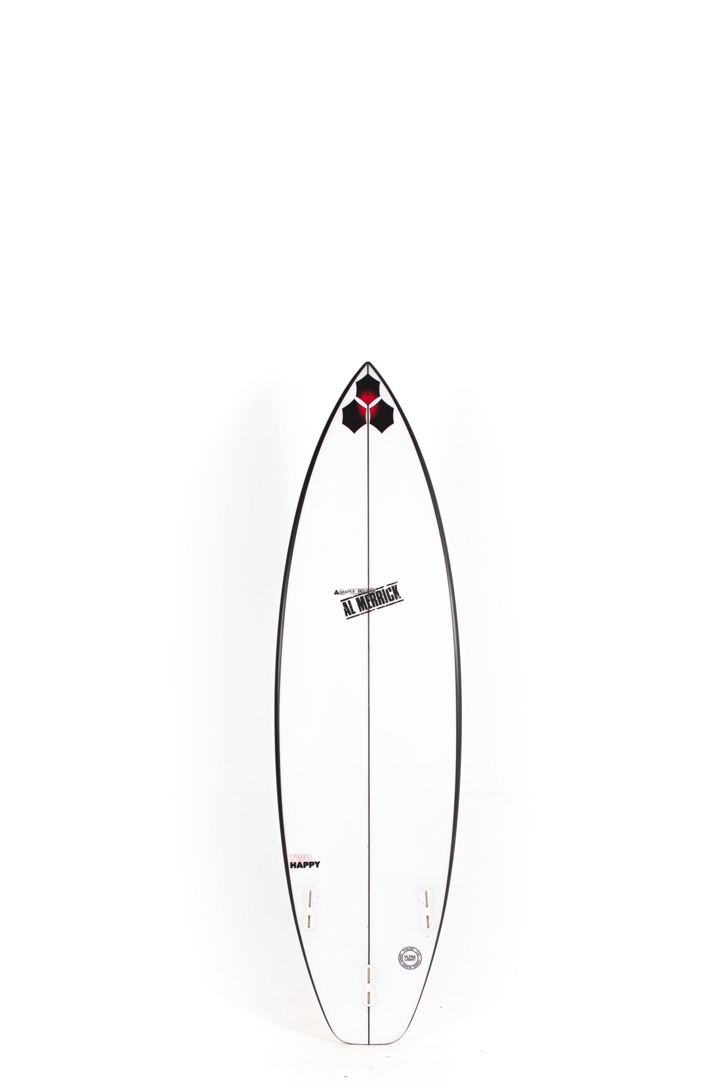 White and black Channel Islands Surfboard Two Happy size 5'9" at Pukas Surf Shop - 2