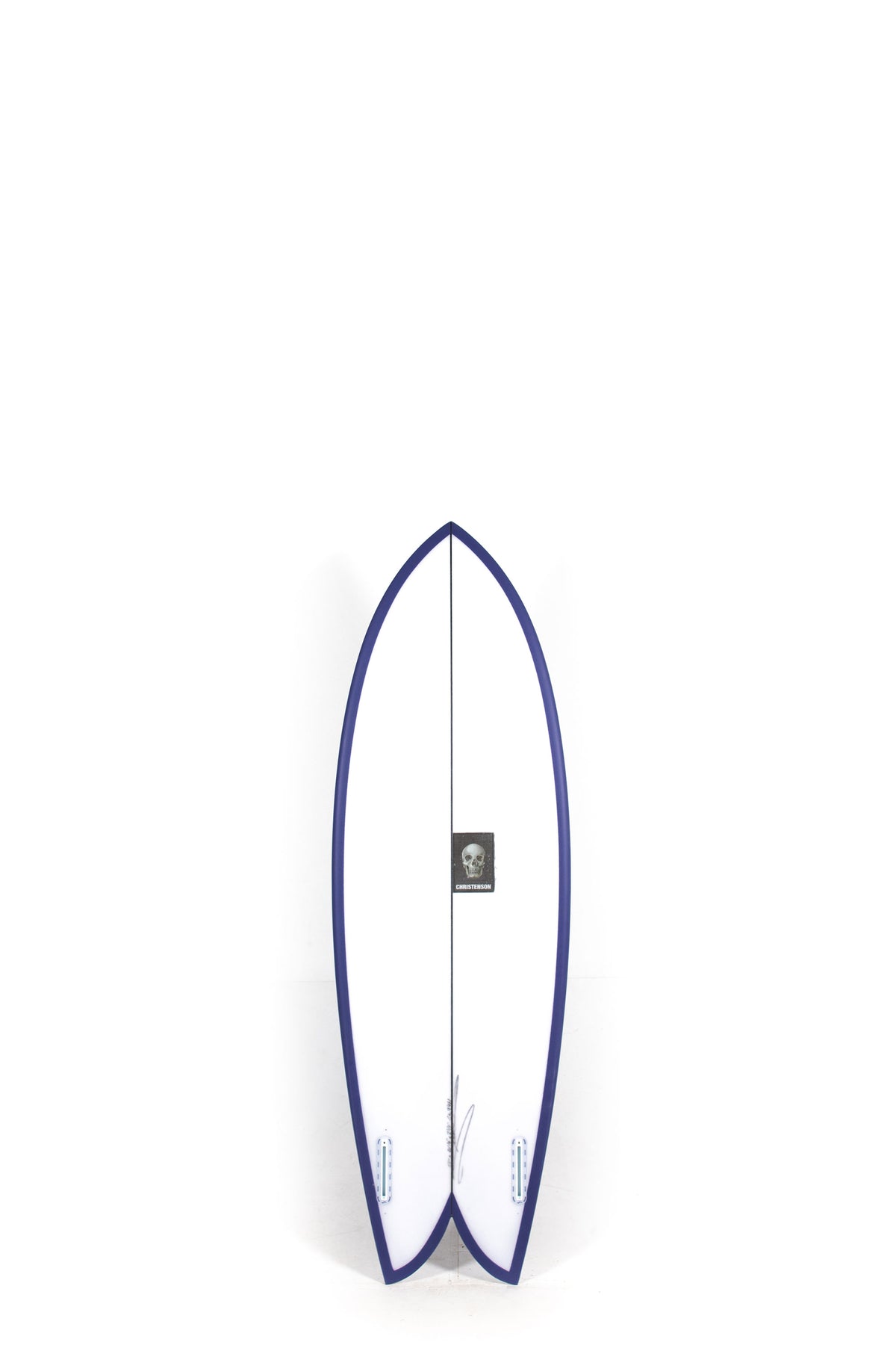 White and purple Christenson Surfboard Acid Phish size 5'5" on a white background by Pukas Surf Shop - 2