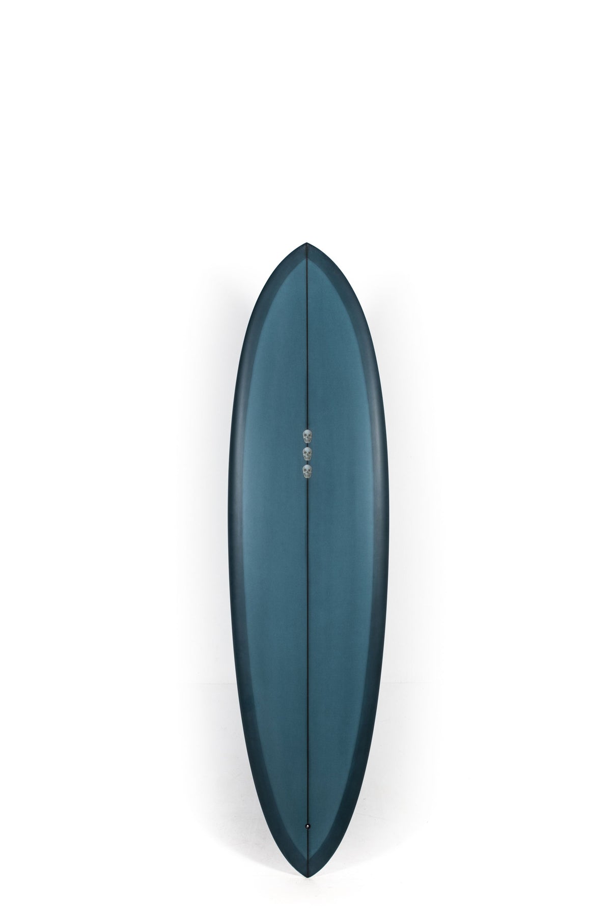 Dark Blue Christenson Surfboard C-Bucket size 6'10" on a white background by Pukas Surf Shop