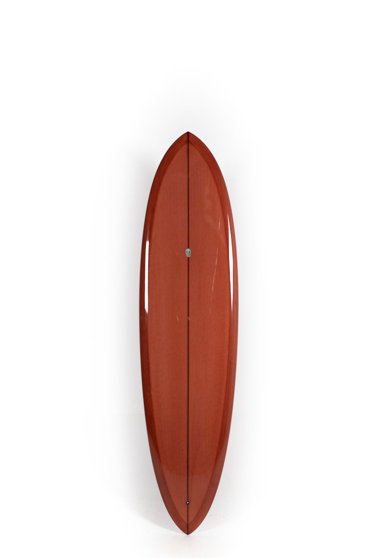 Red Christenson Surfboard c-bucket size 7'0" on a white background by Pukas Surf Shop
