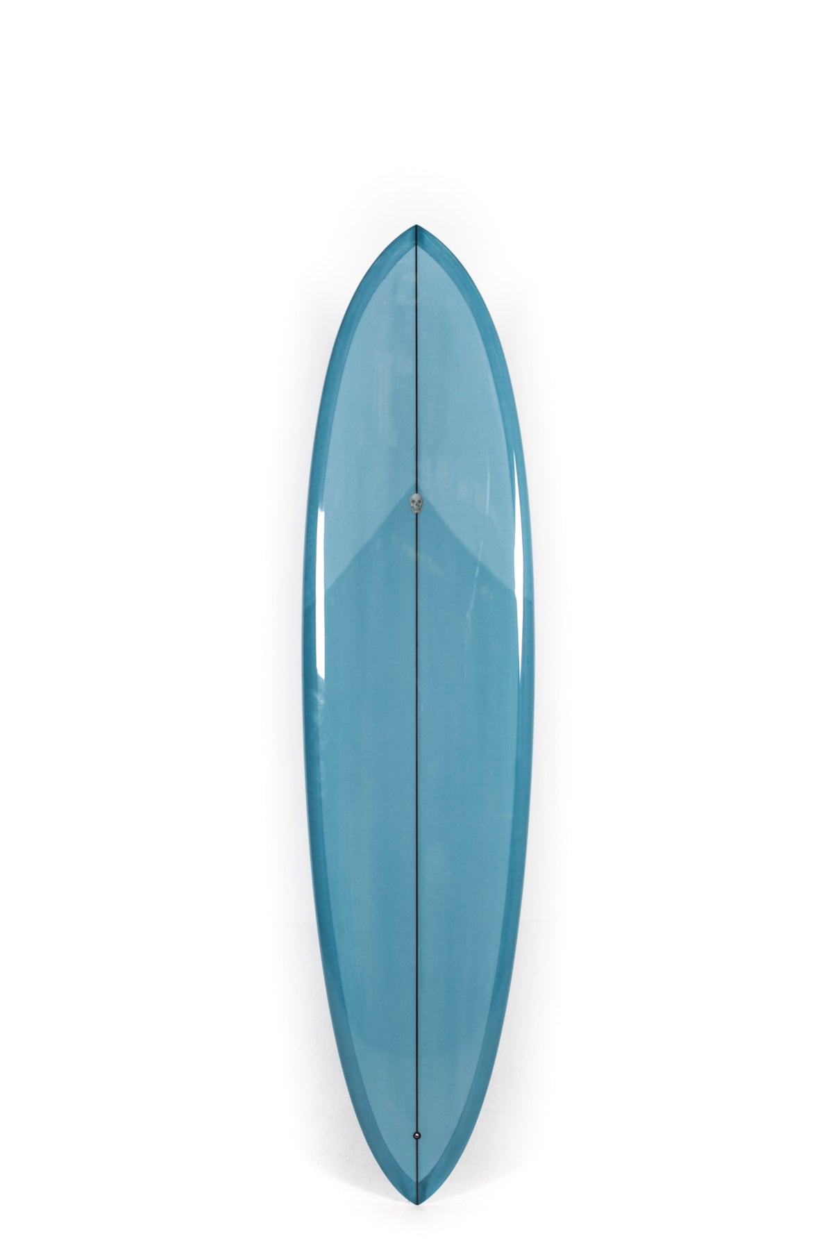 Blue Christenson Surfboard C-Bucket size 7'4" on a white background by Pukas Surf Shop