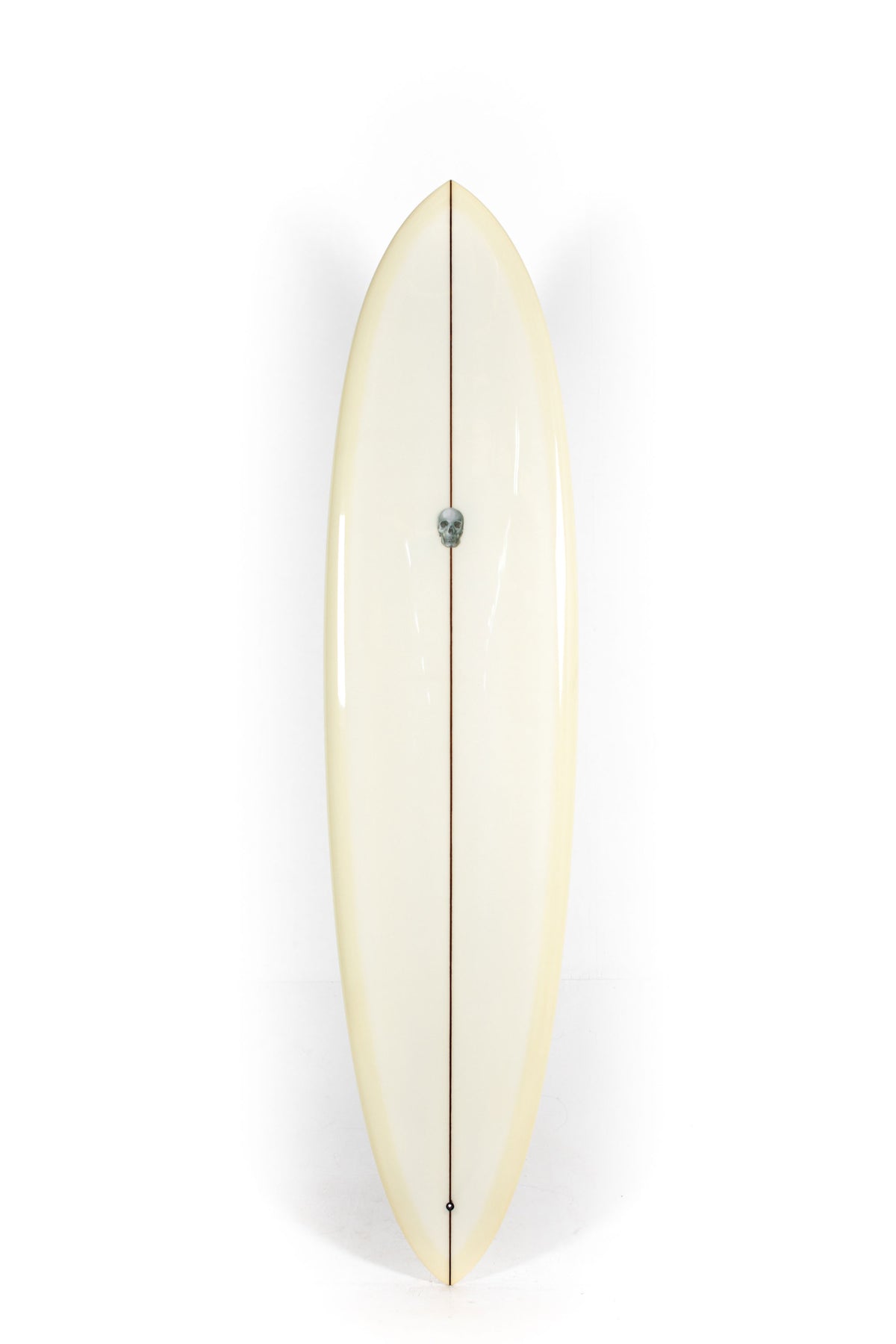 Yellow Christenson Surfboard C-Bucket size 7'8" on a white background by Pukas surf shop