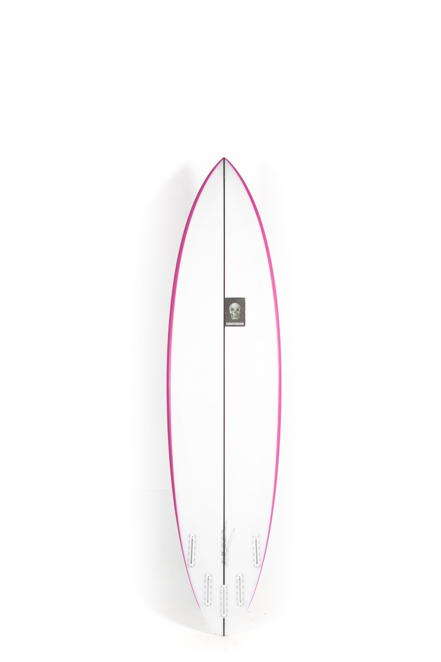 White and Pink Christenson Surfboards Carrera size 7'0" at Pukas Surf Shop - 2
